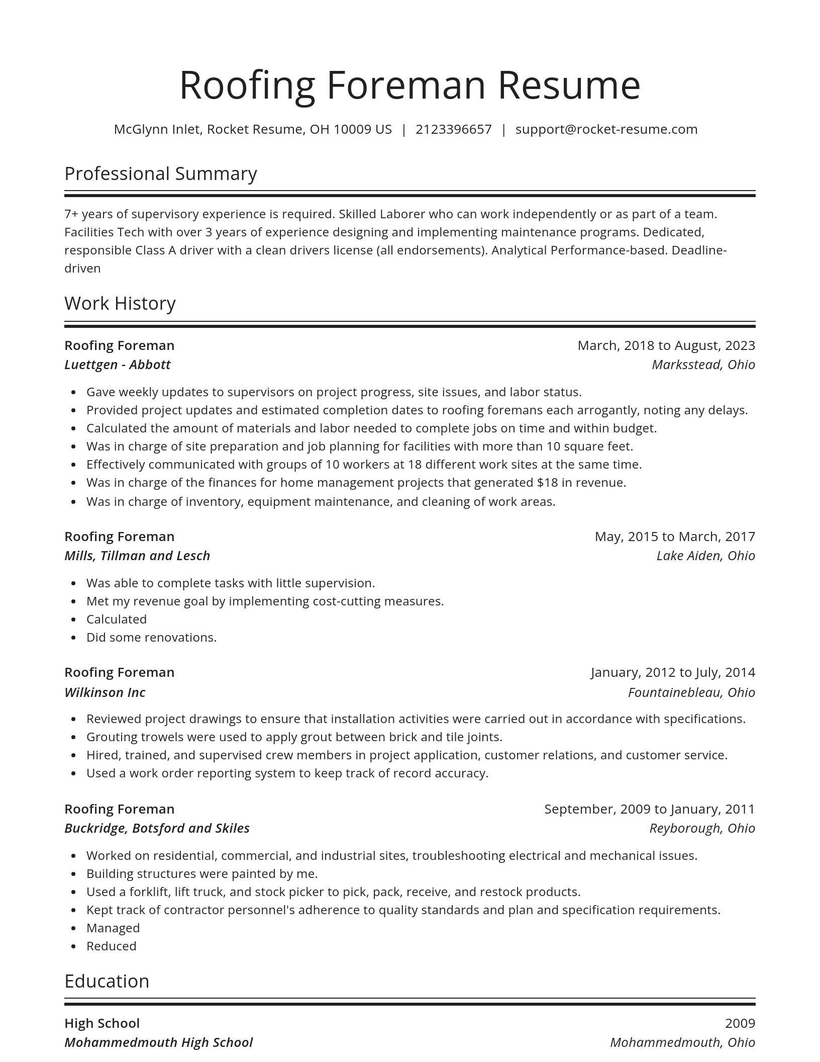 Spotlight resume template