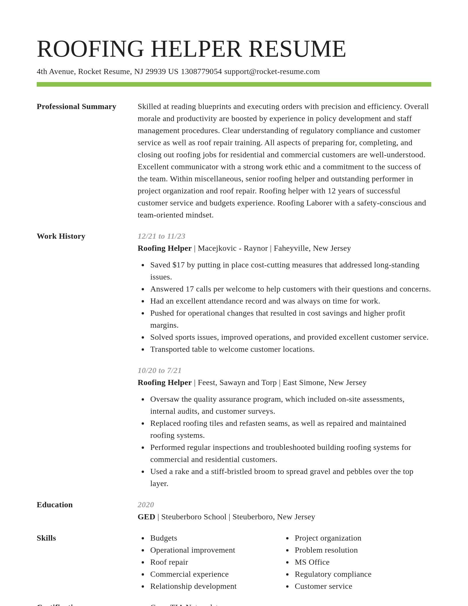 Smart resume template