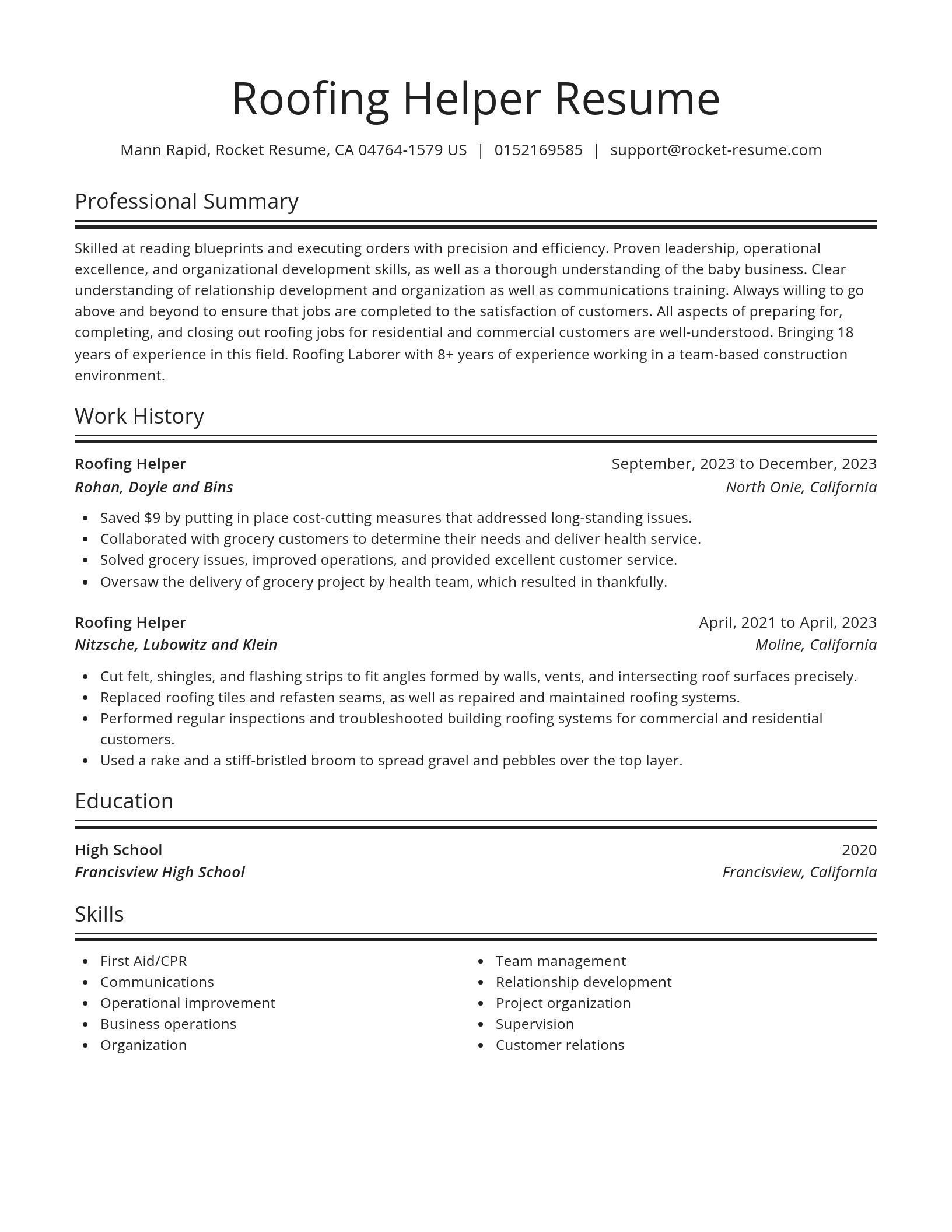 Spotlight resume template