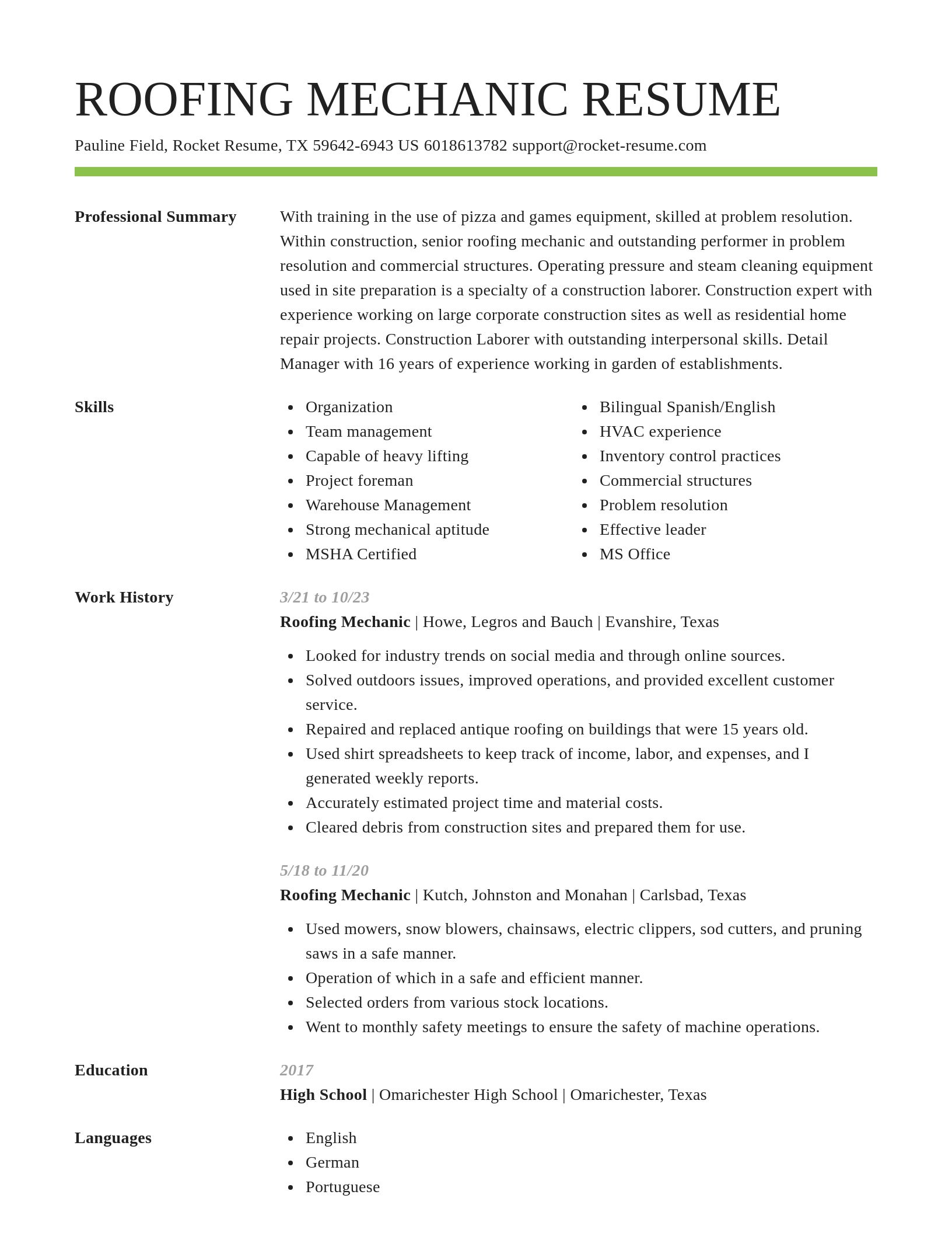 Smart resume template