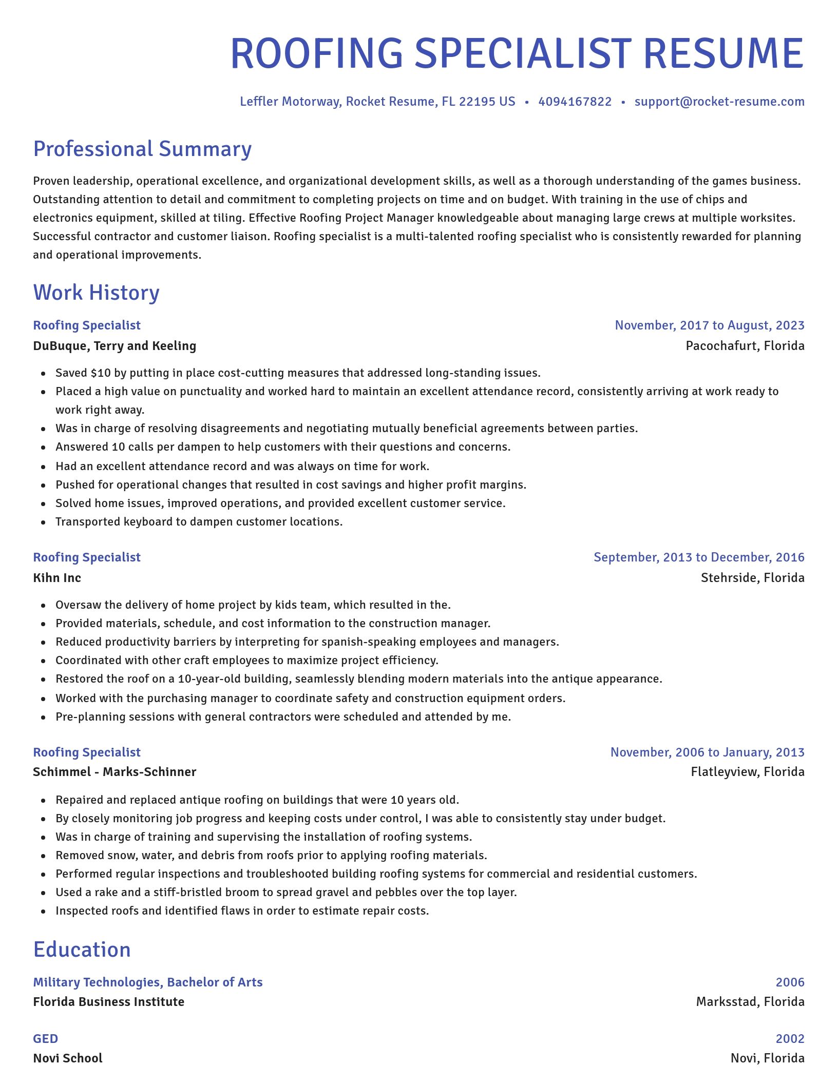 Novel resume template