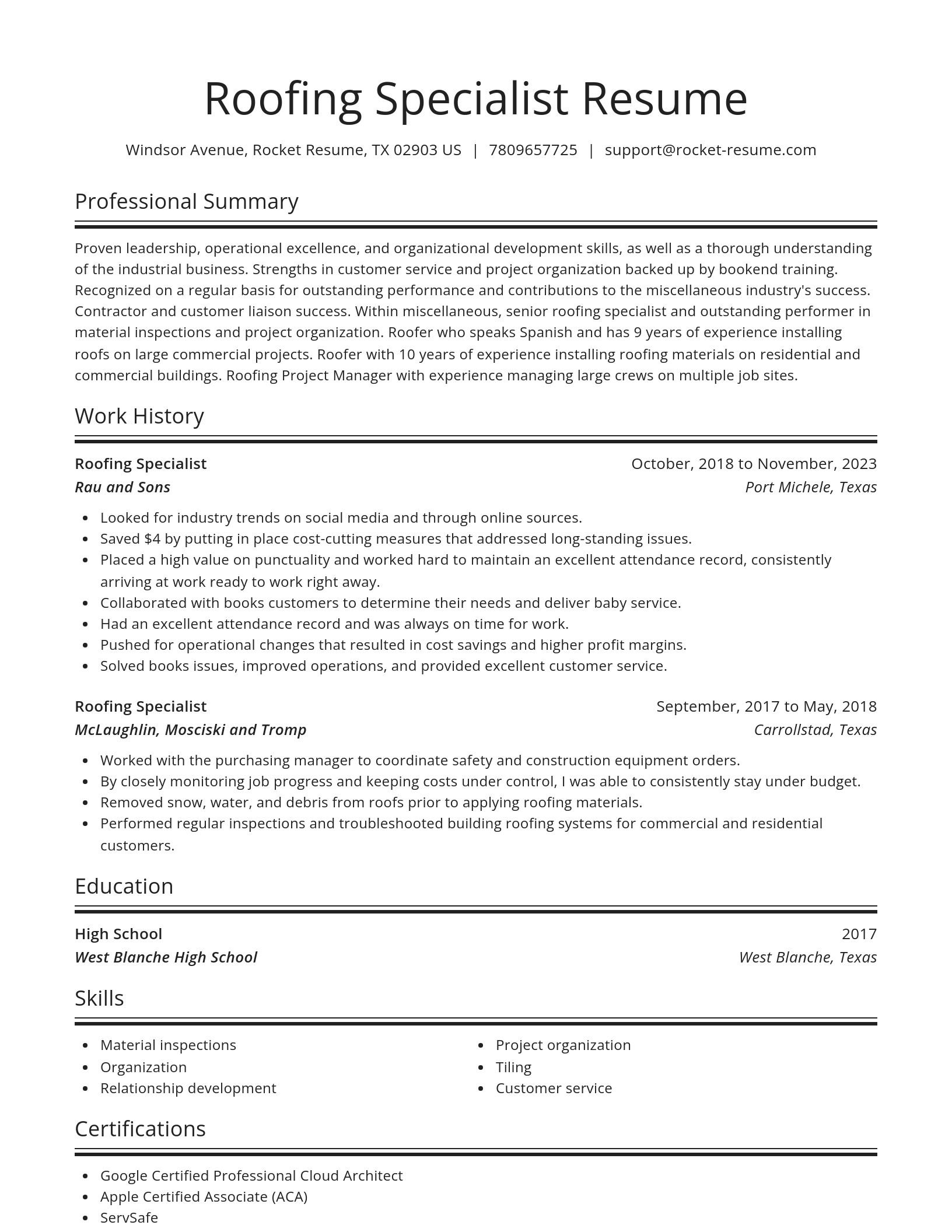 Spotlight resume template