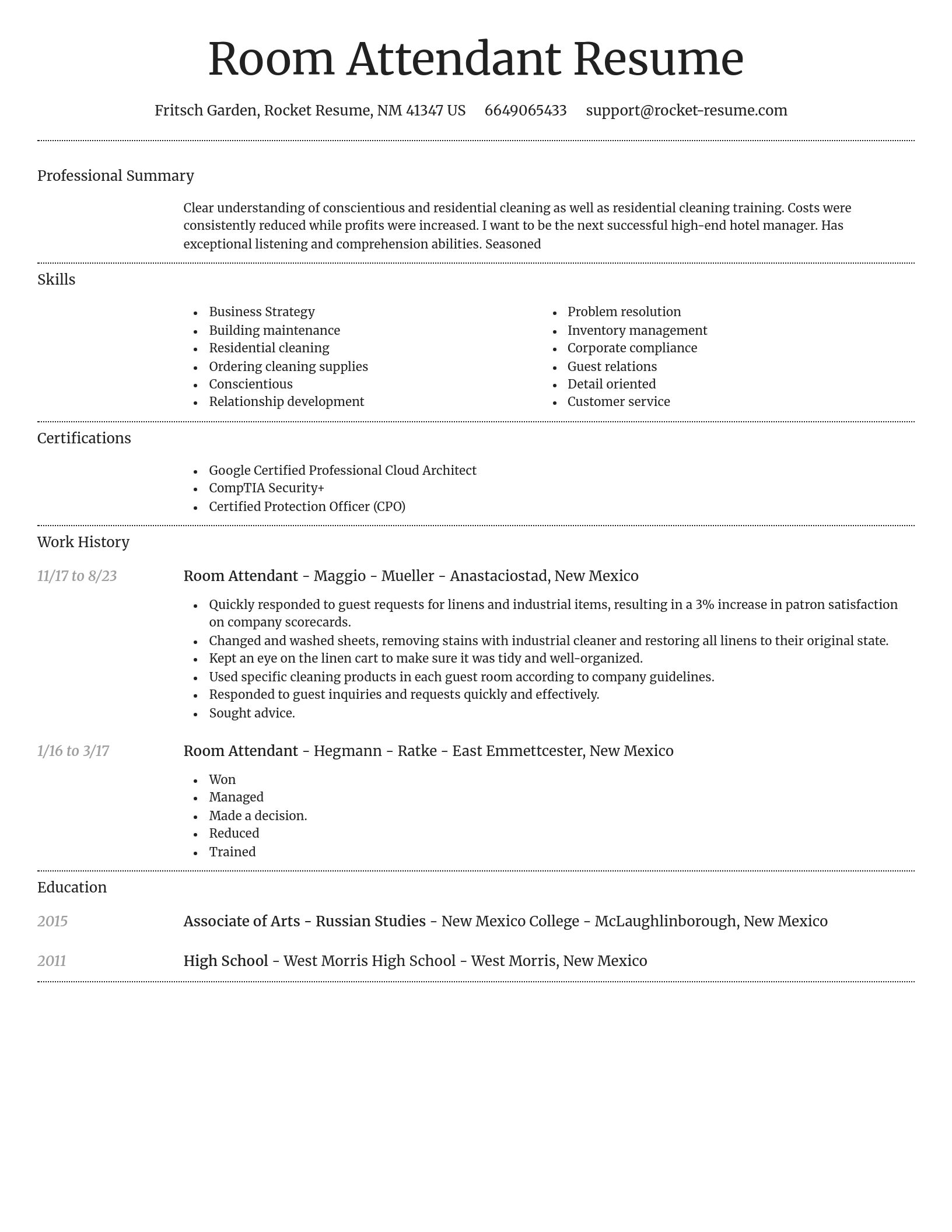 Dignified resume template