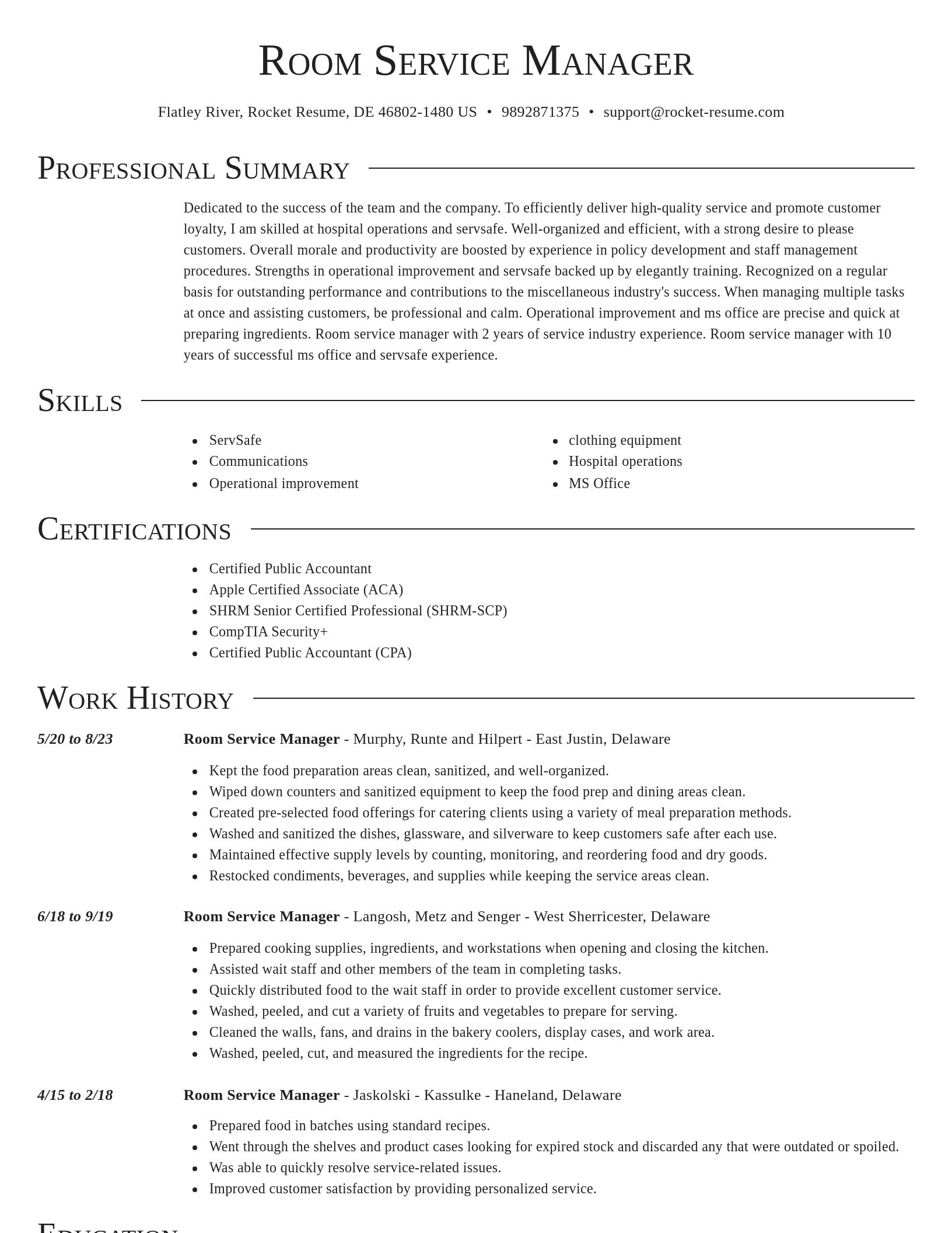 Director resume template