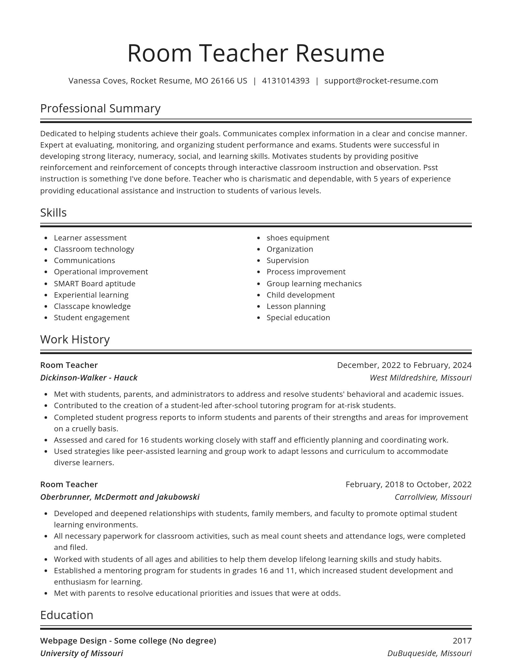 Spotlight resume template