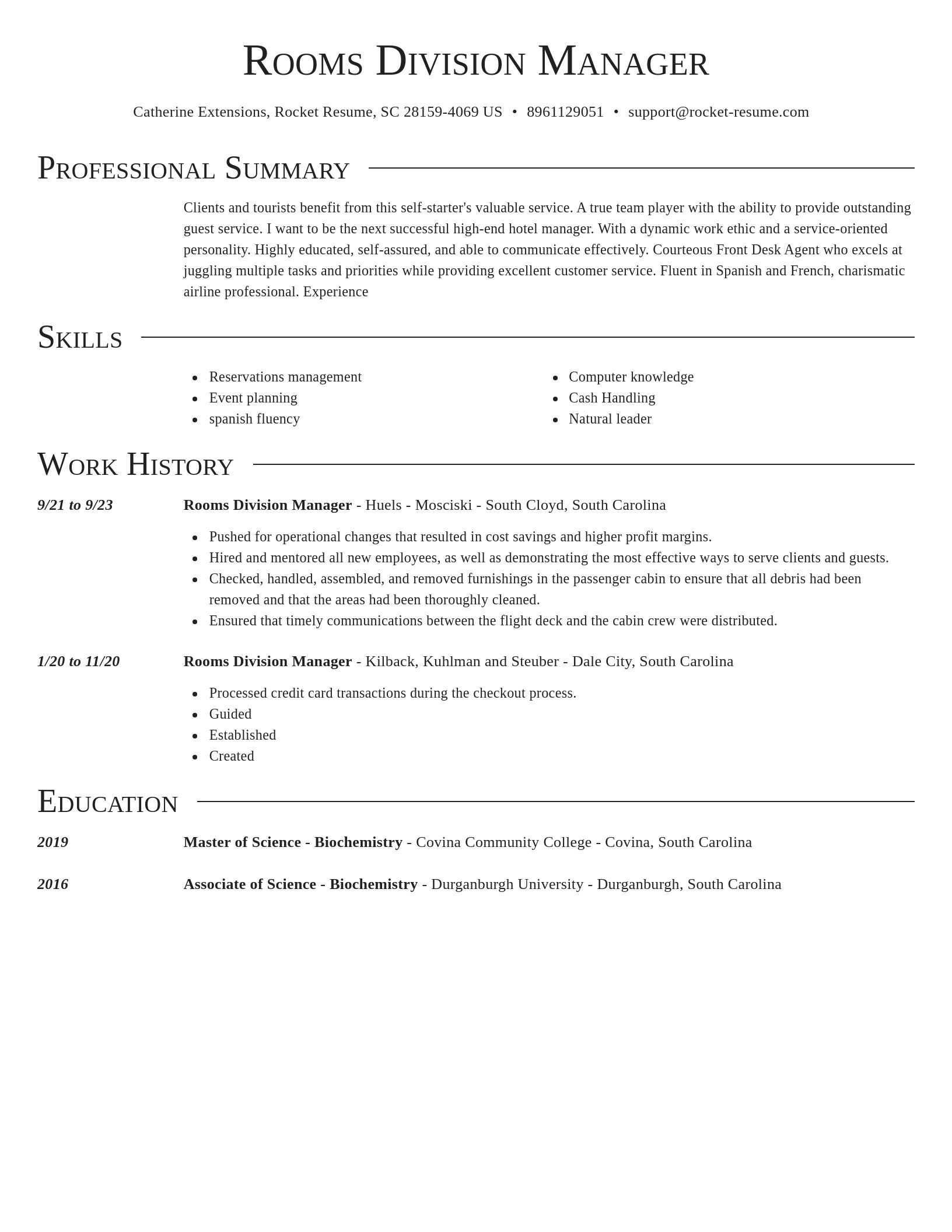 Director resume template