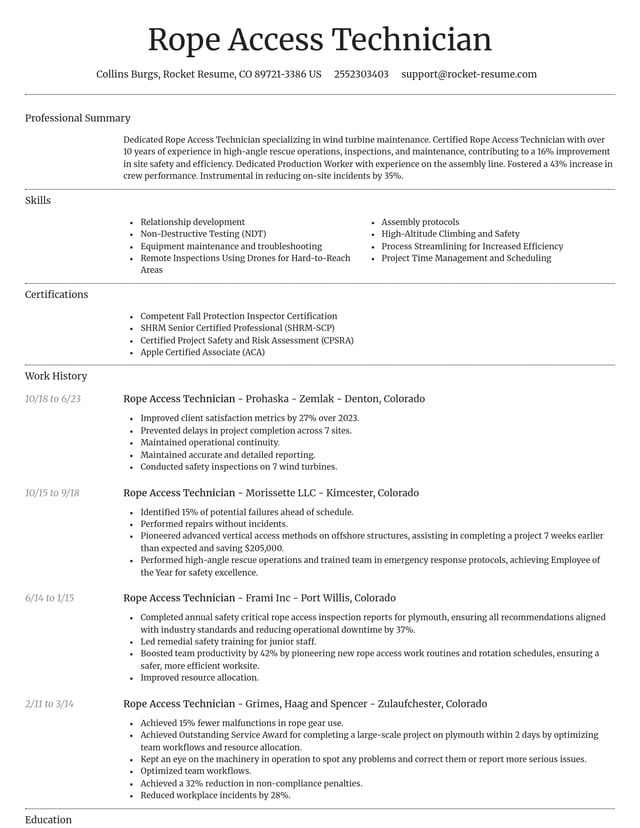 Dignified resume template