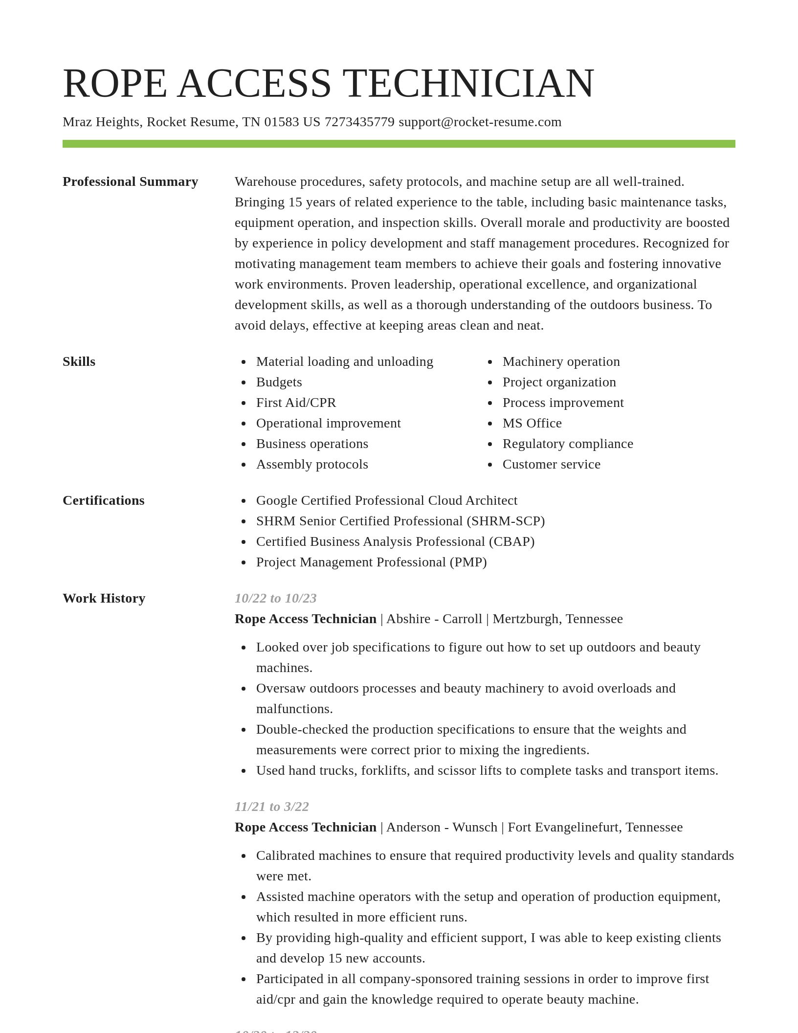 Smart resume template