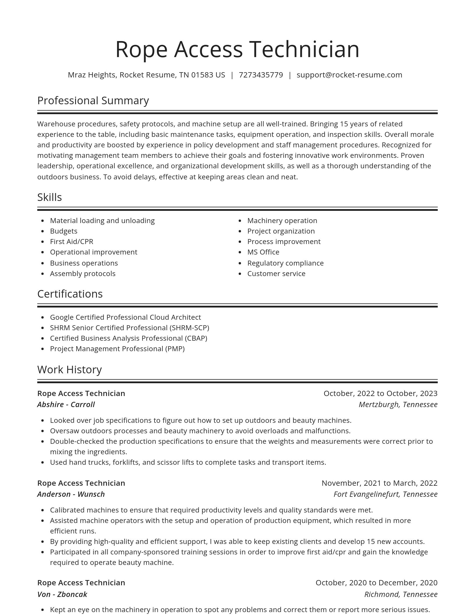 Spotlight resume template