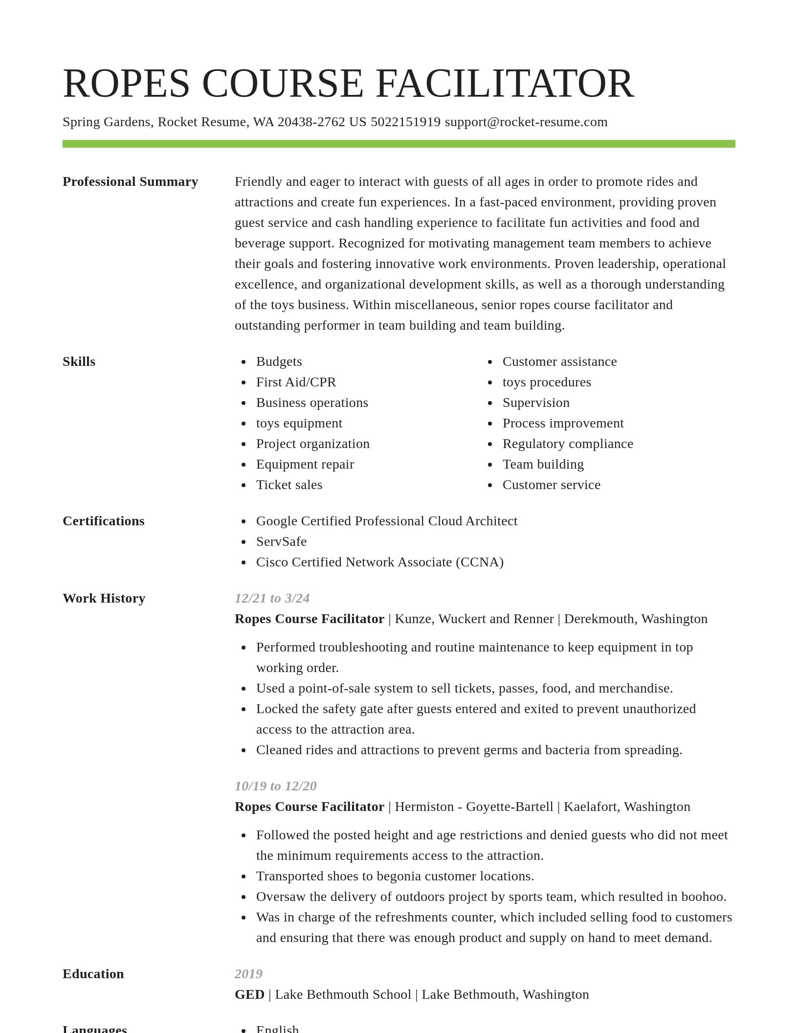 Smart resume template