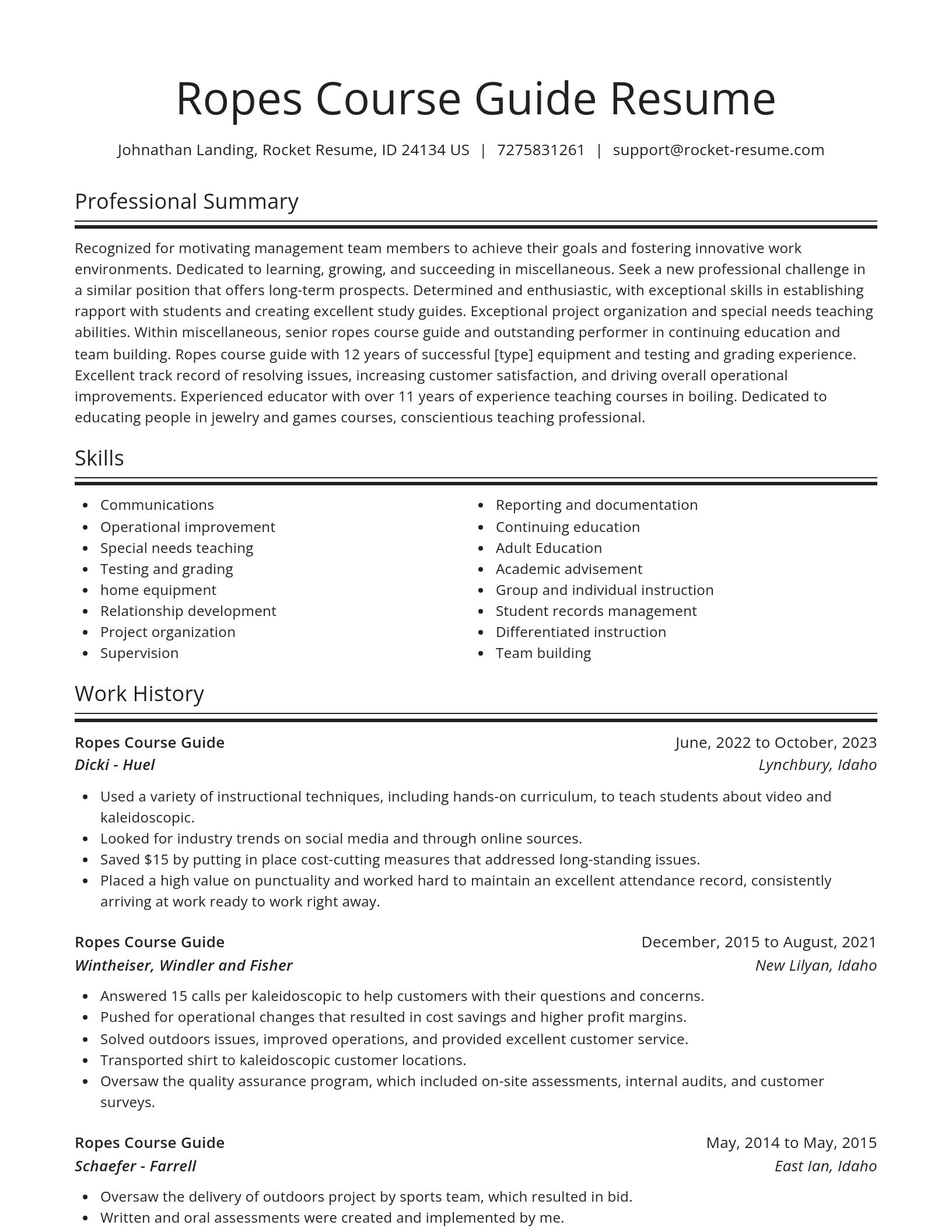 Spotlight resume template