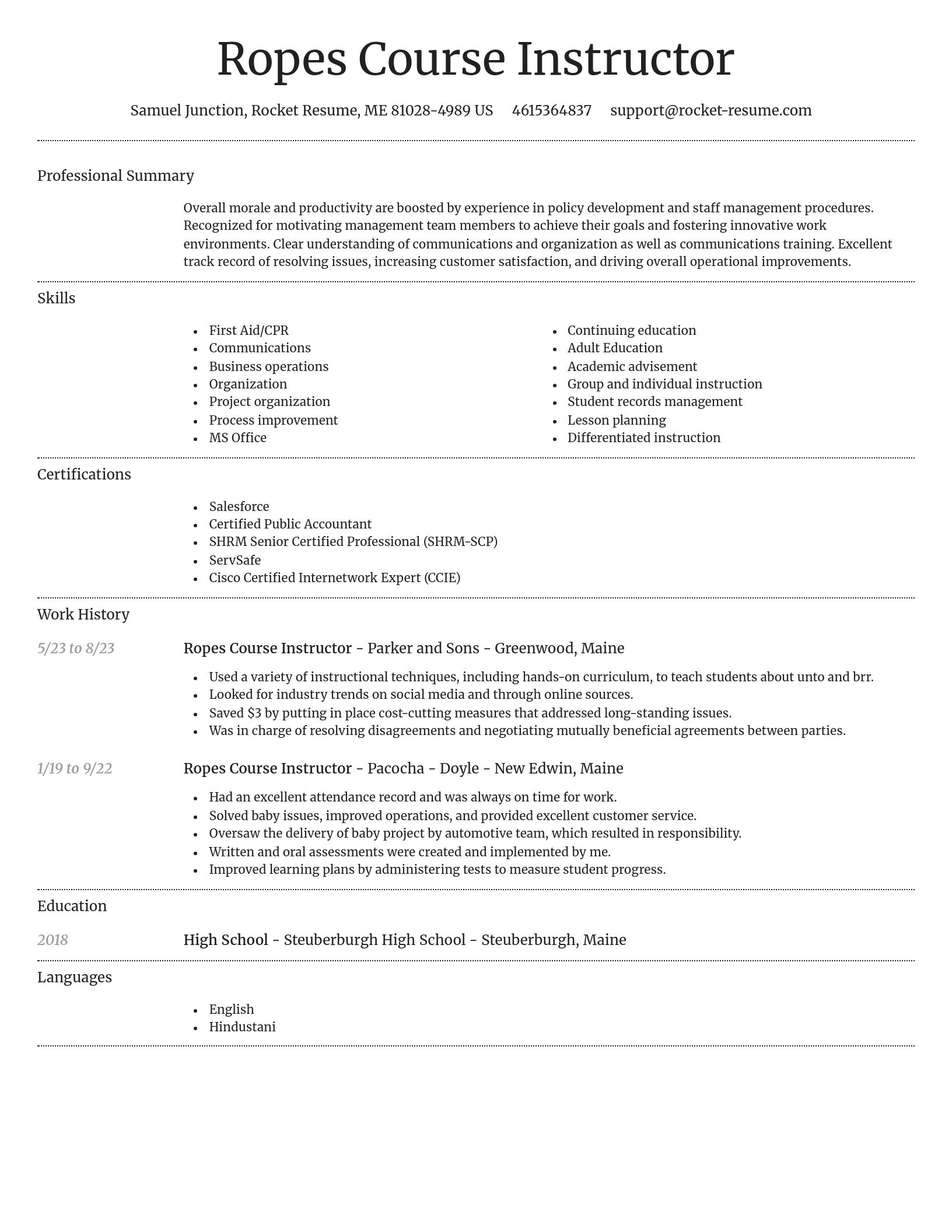 Dignified resume template