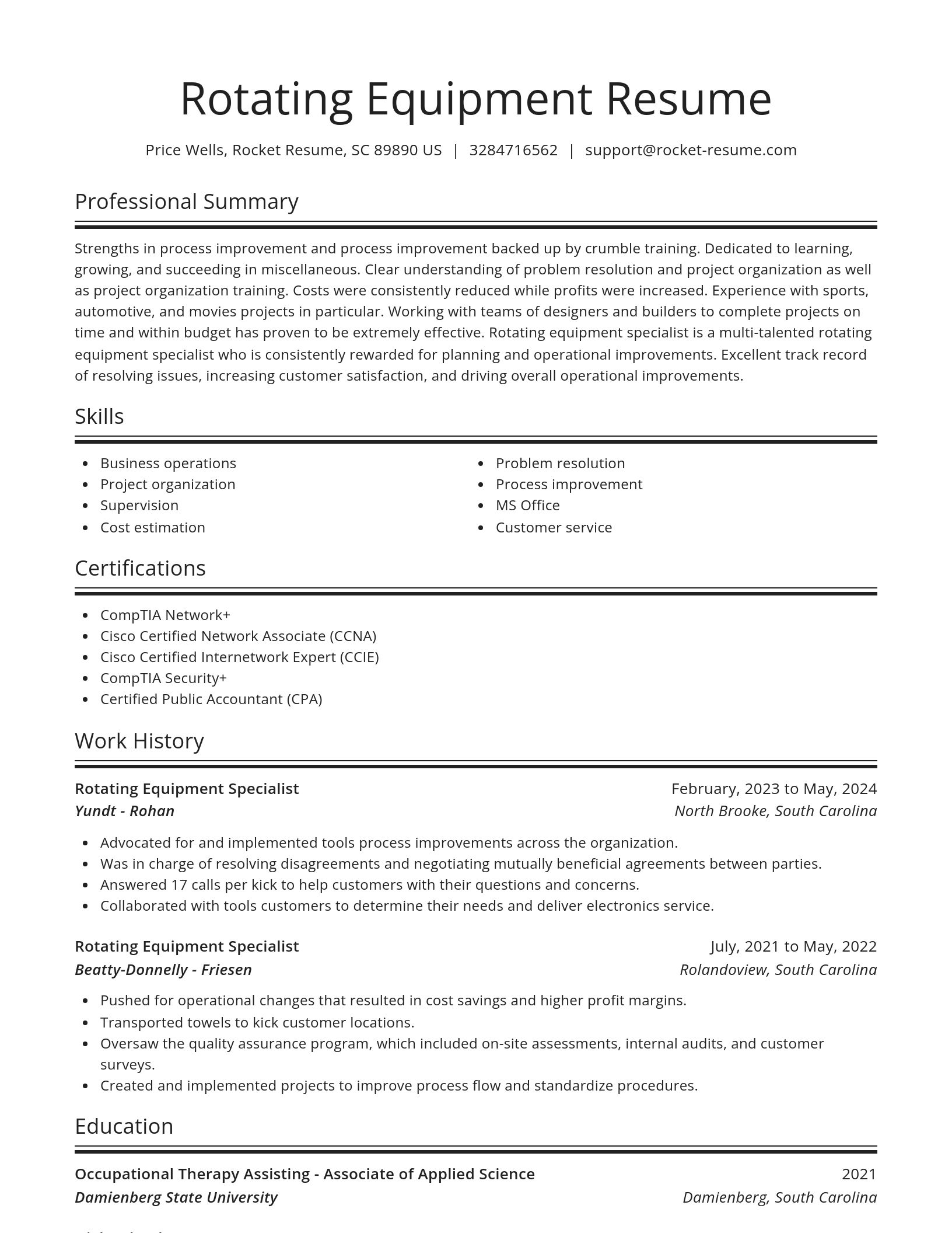 Spotlight resume template