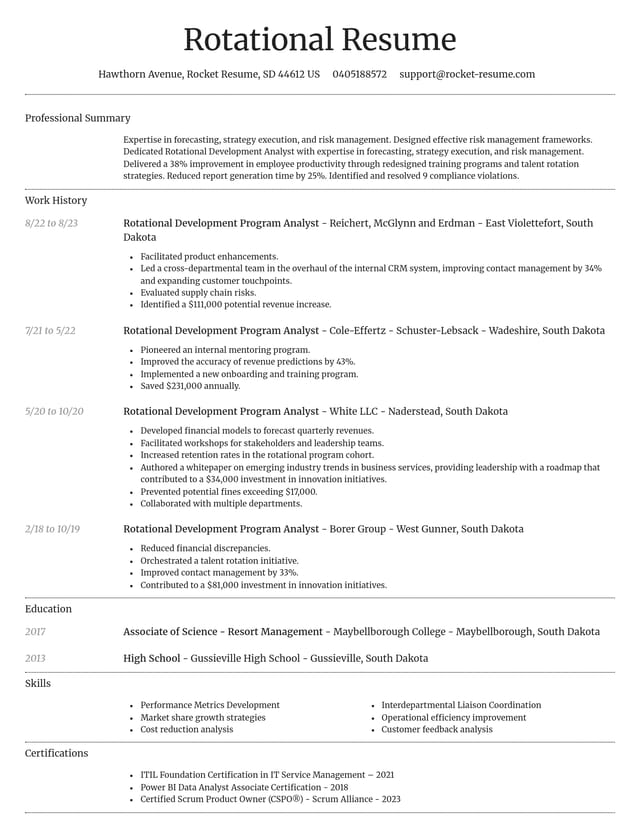 Dignified resume template