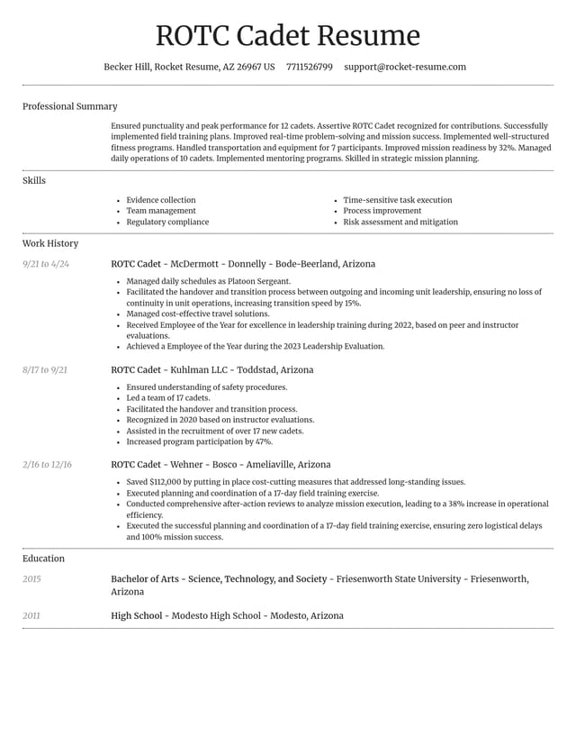 Dignified resume template
