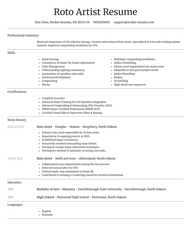 Dignified resume template