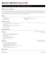 Roto Artist resume template