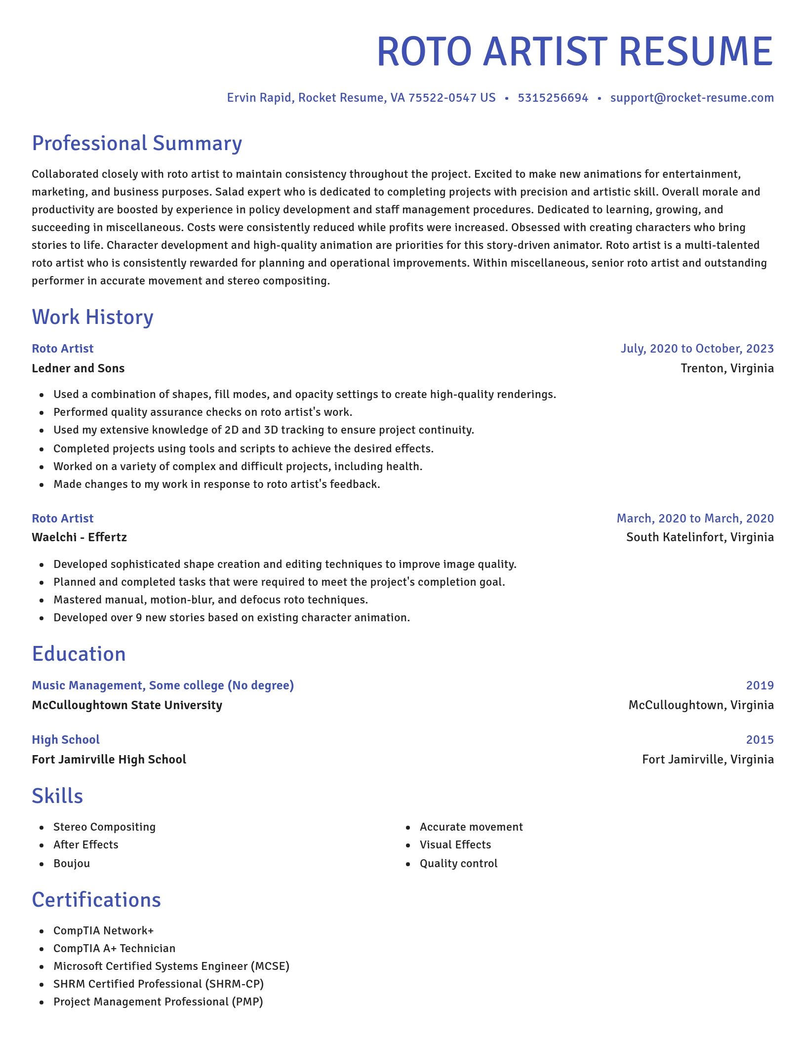 Novel resume template