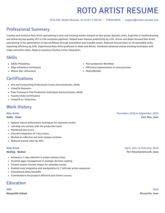 Novel resume template