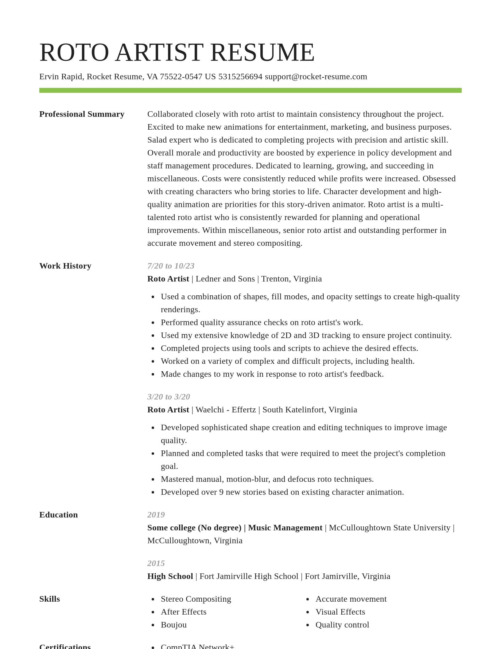 Smart resume template