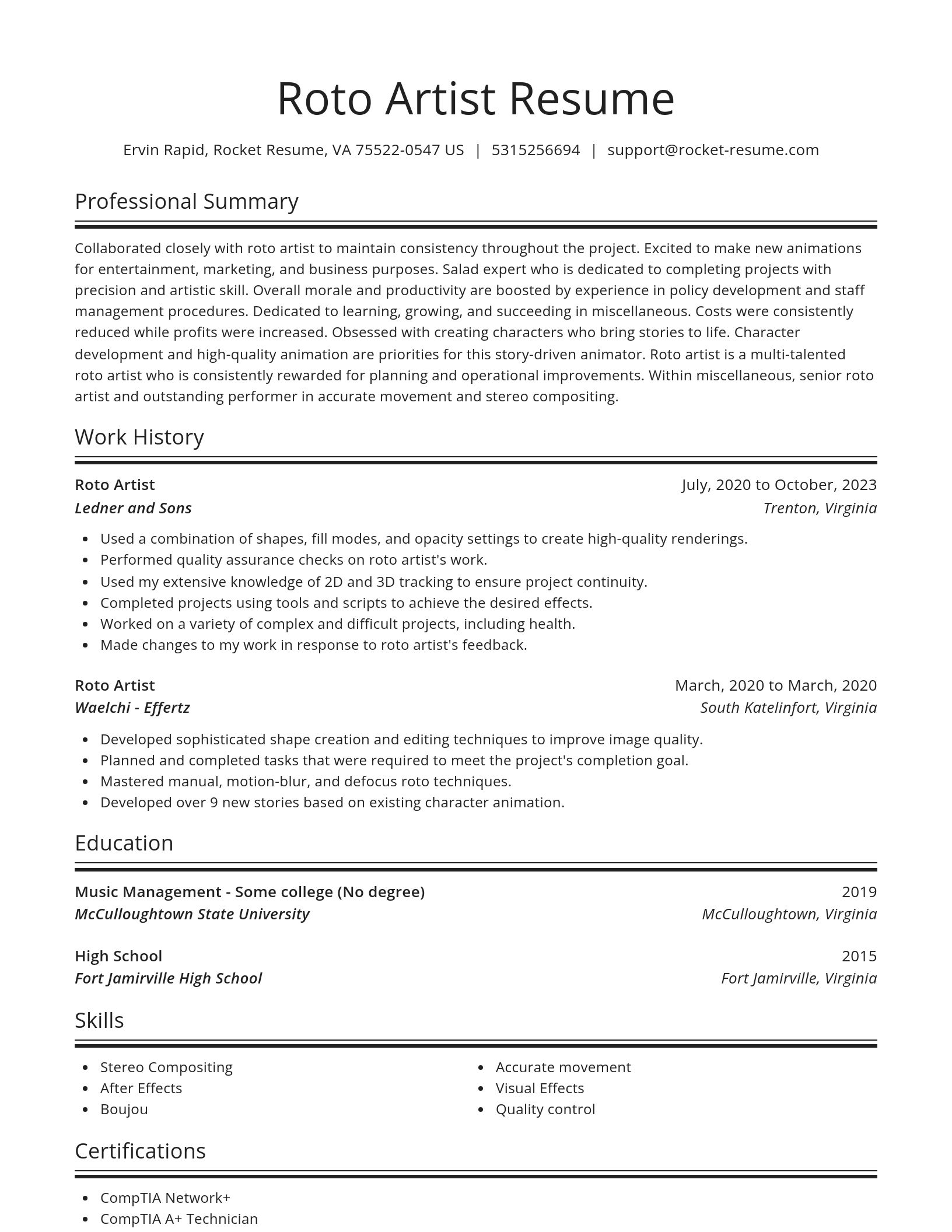 Spotlight resume template