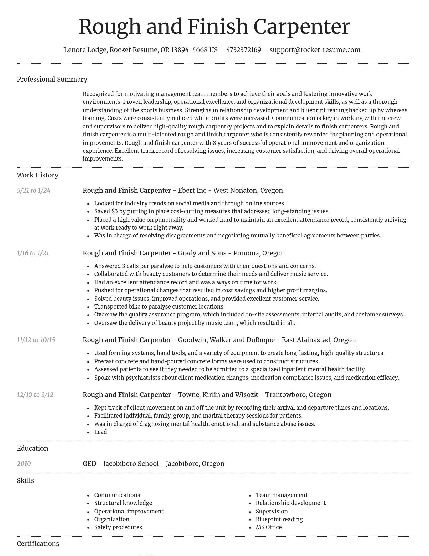 Dignified resume template