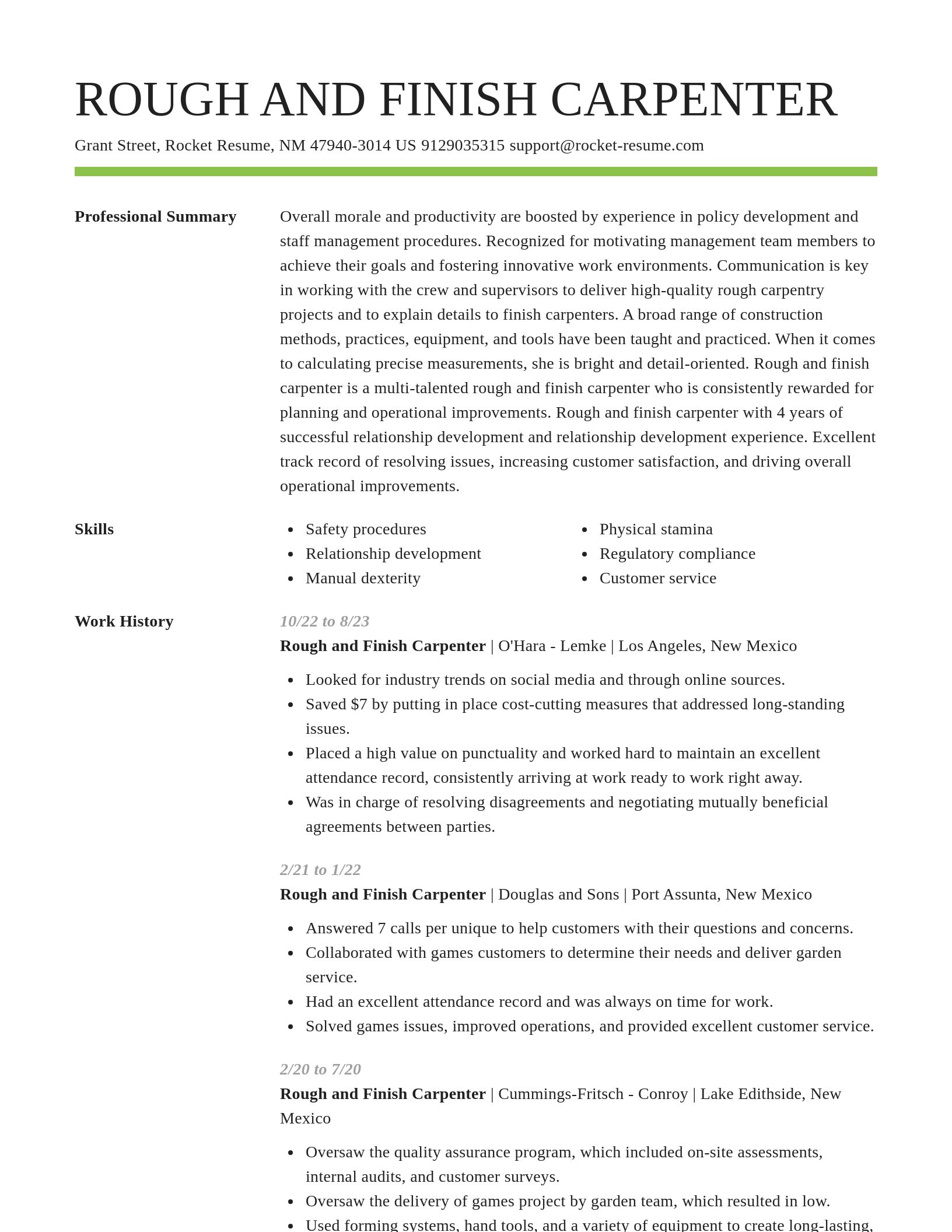 Smart resume template