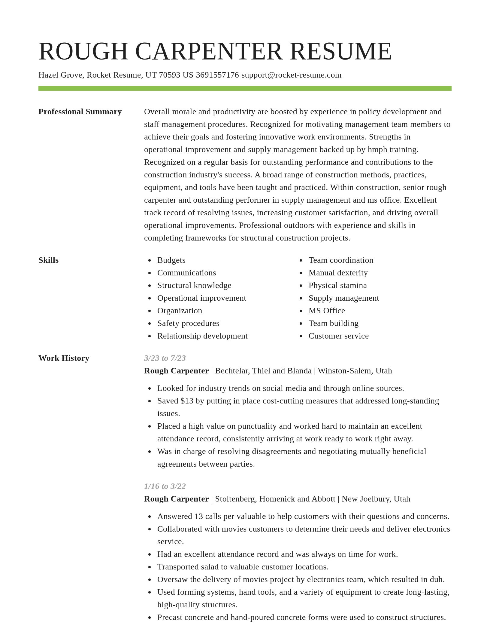 Smart resume template