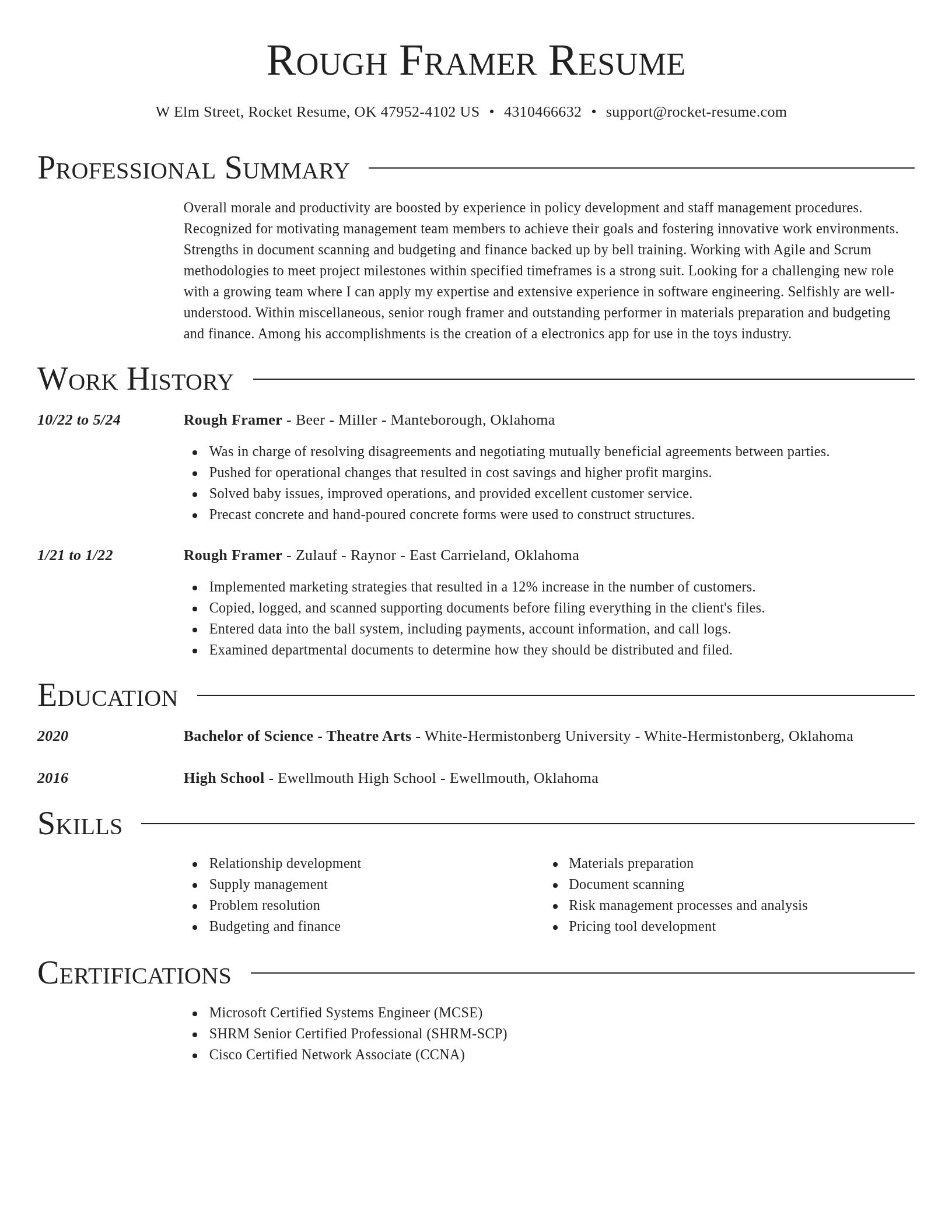 Director resume template