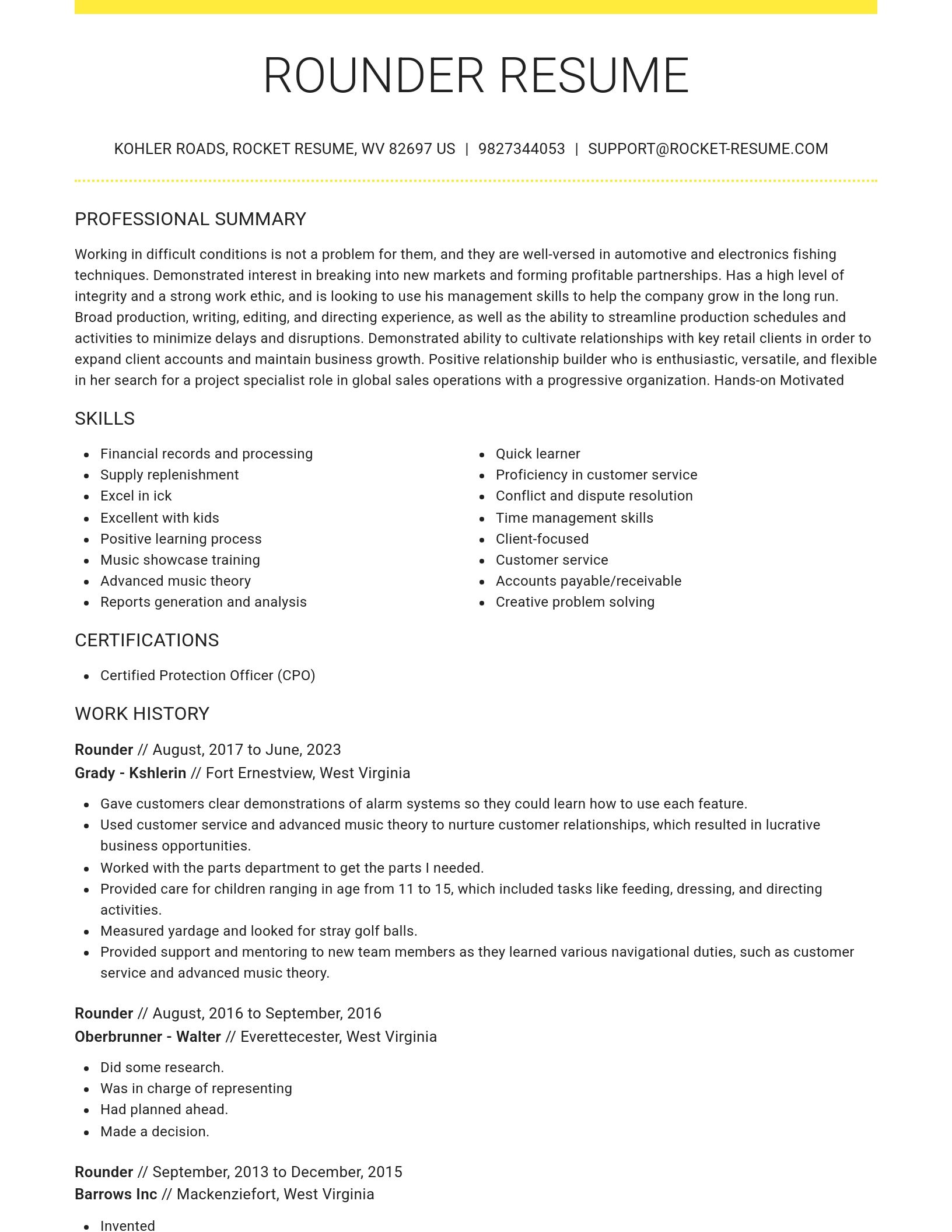 Grand resume template