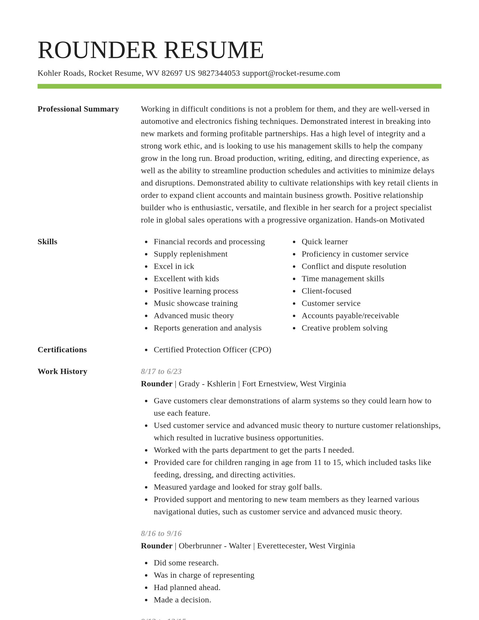 Smart resume template