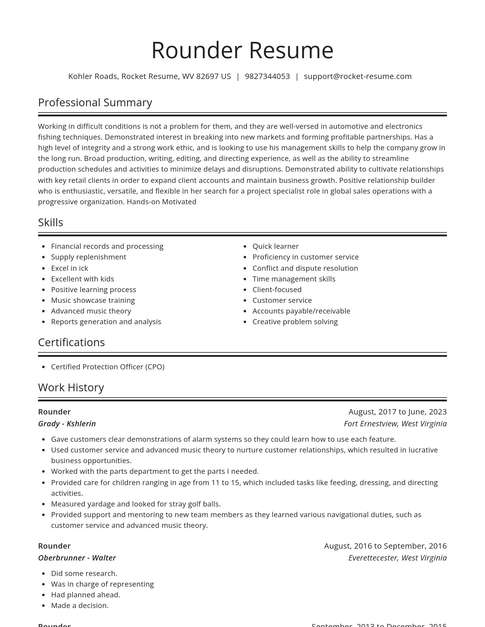 Spotlight resume template