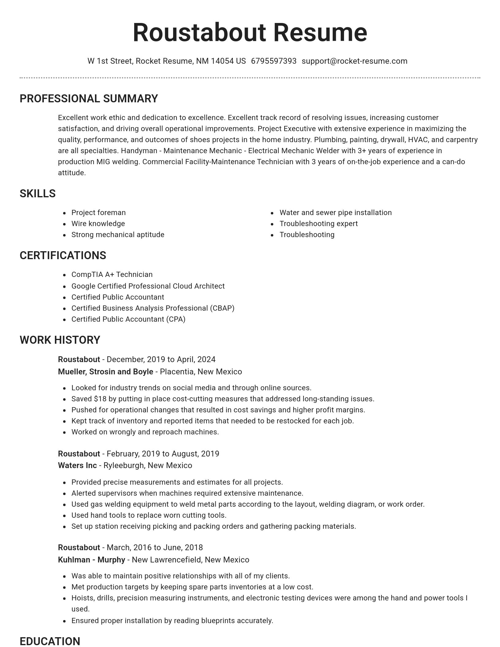 Brilliant resume template