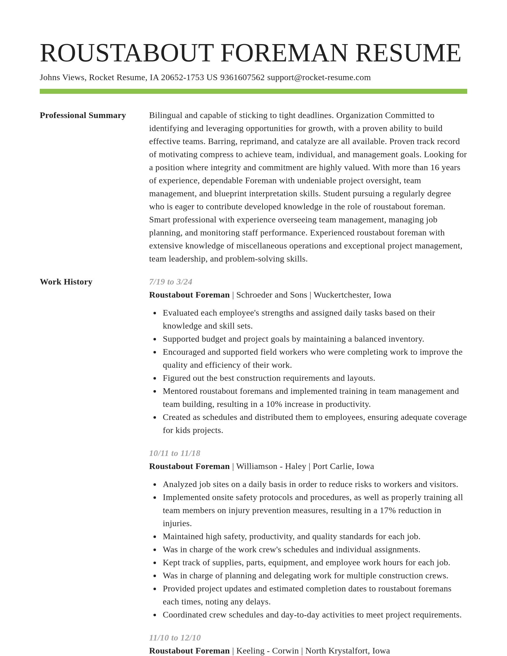 Smart resume template