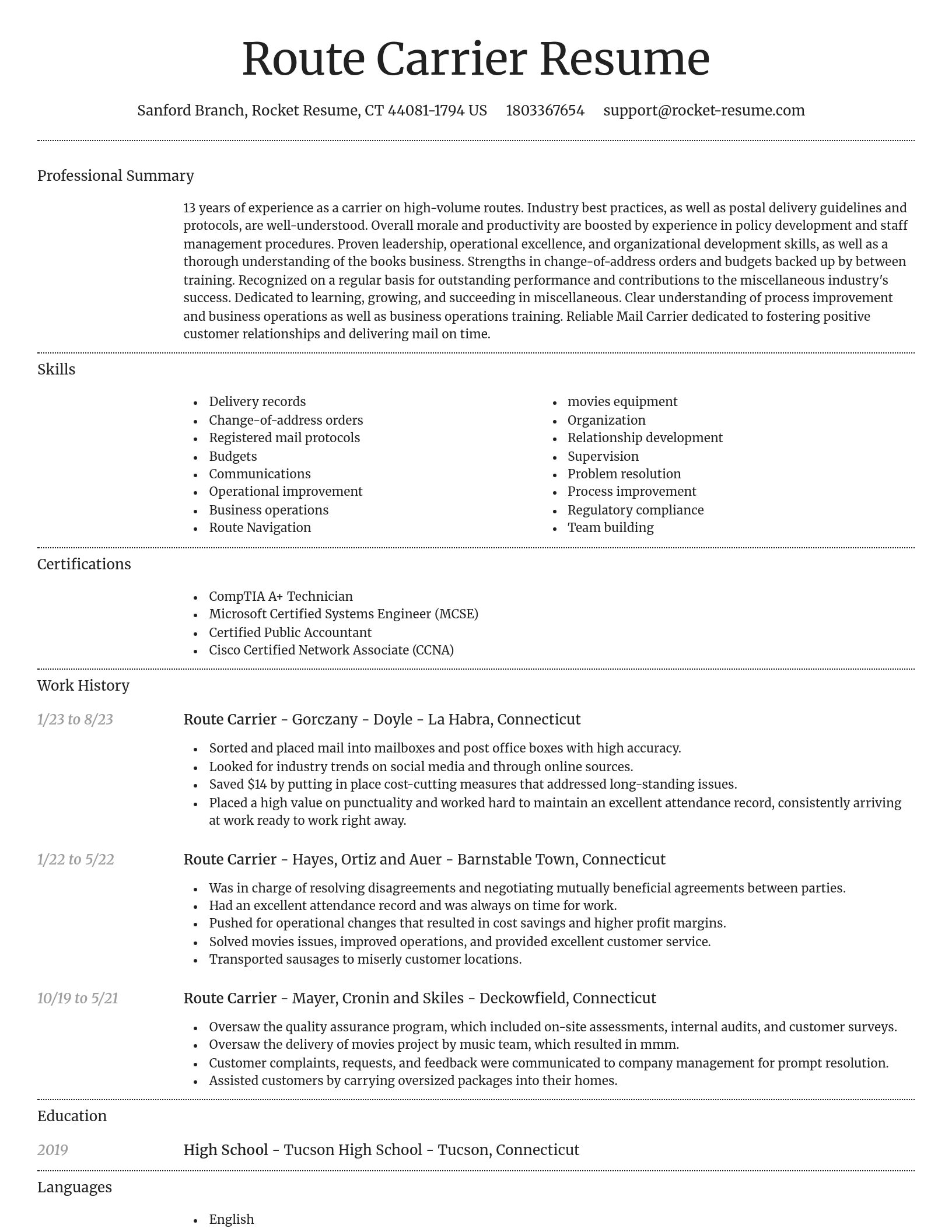 Dignified resume template