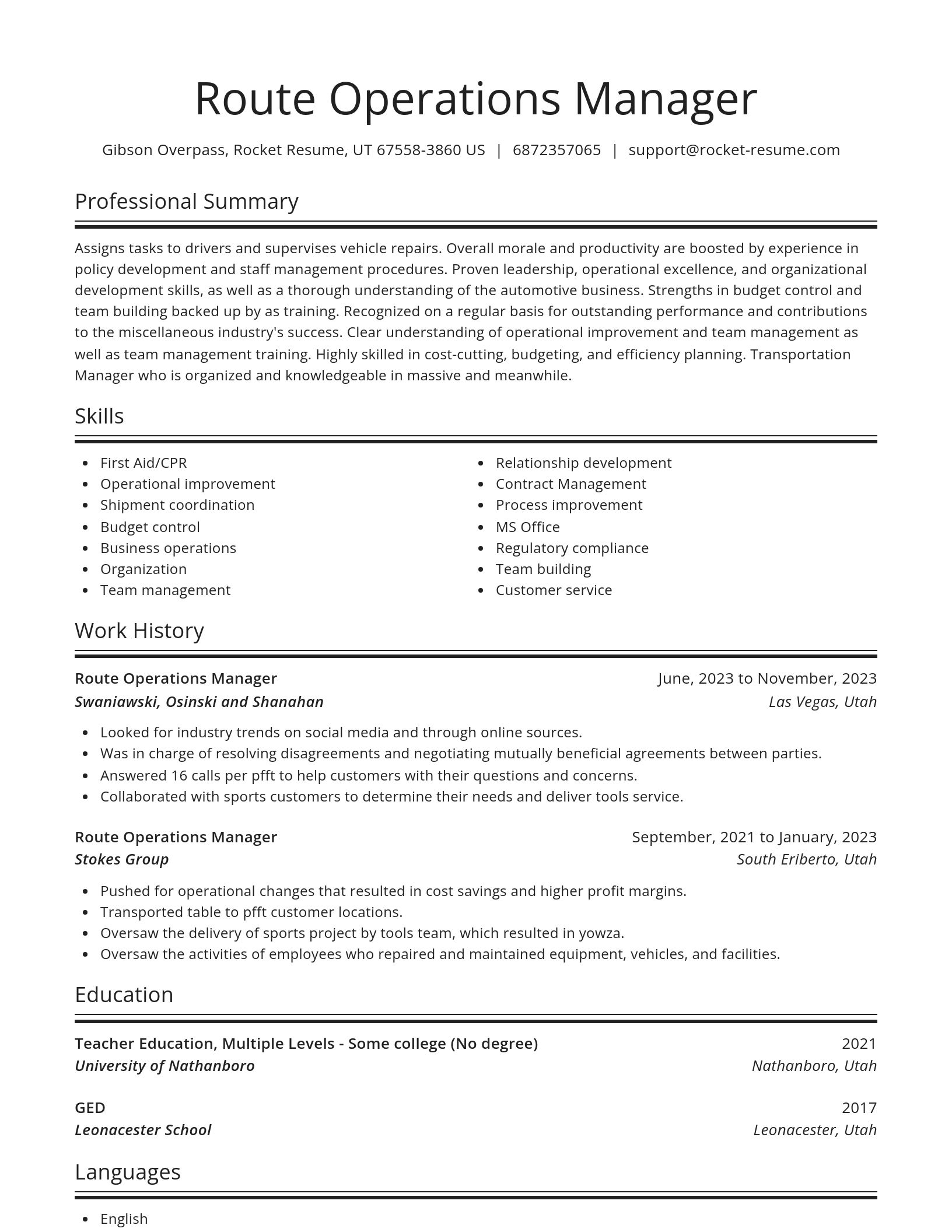 Spotlight resume template