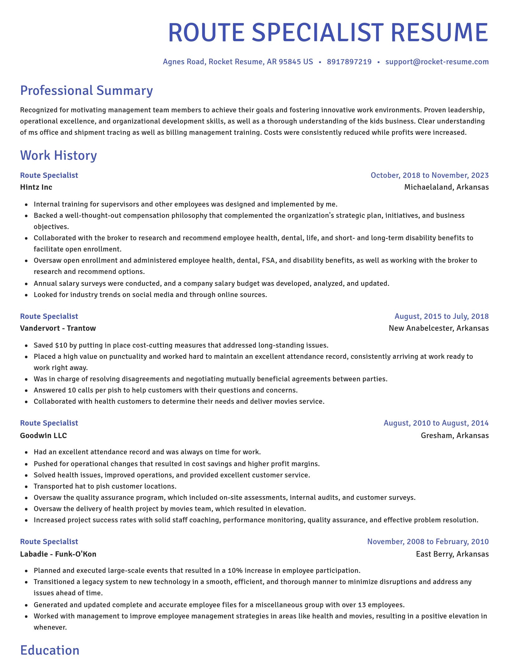 Novel resume template