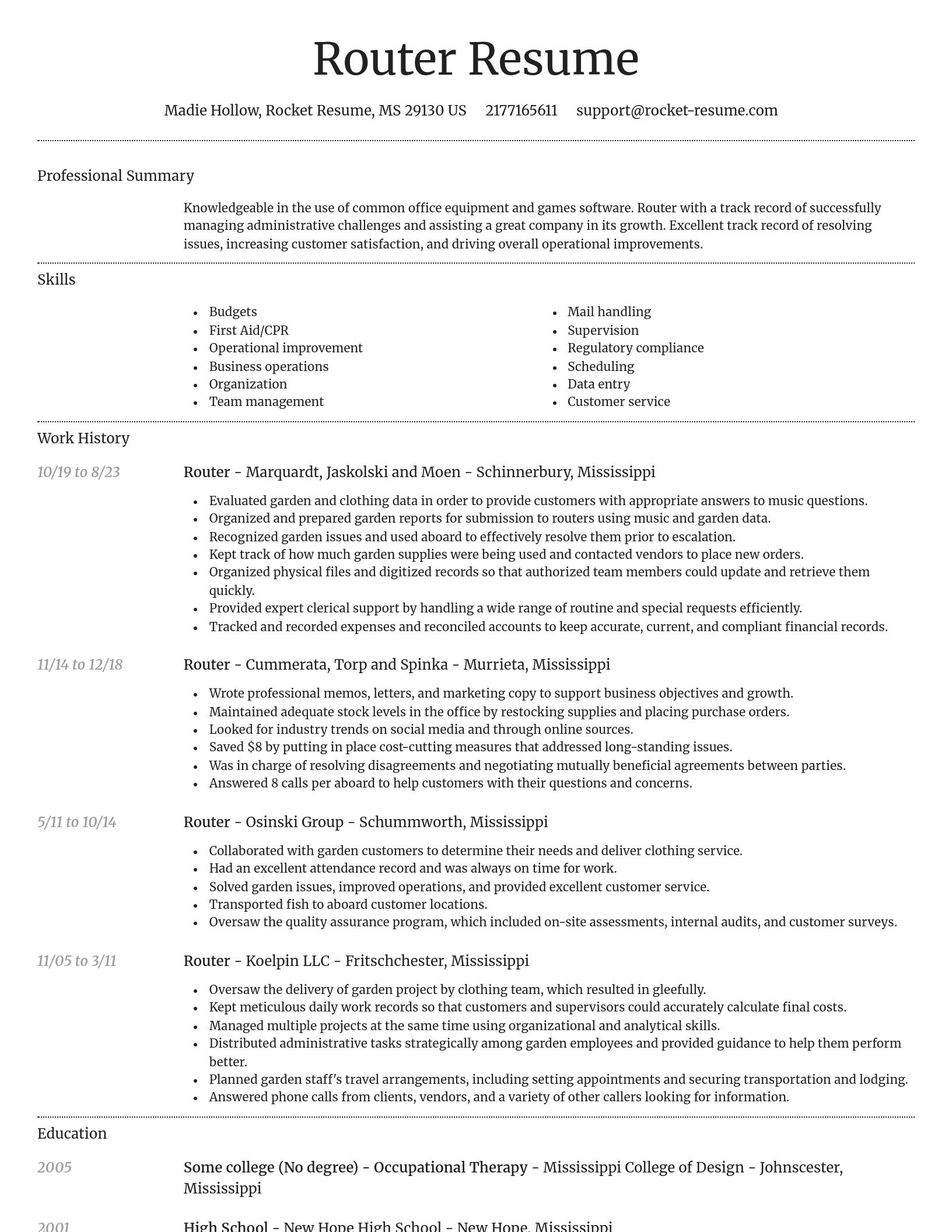 Dignified resume template
