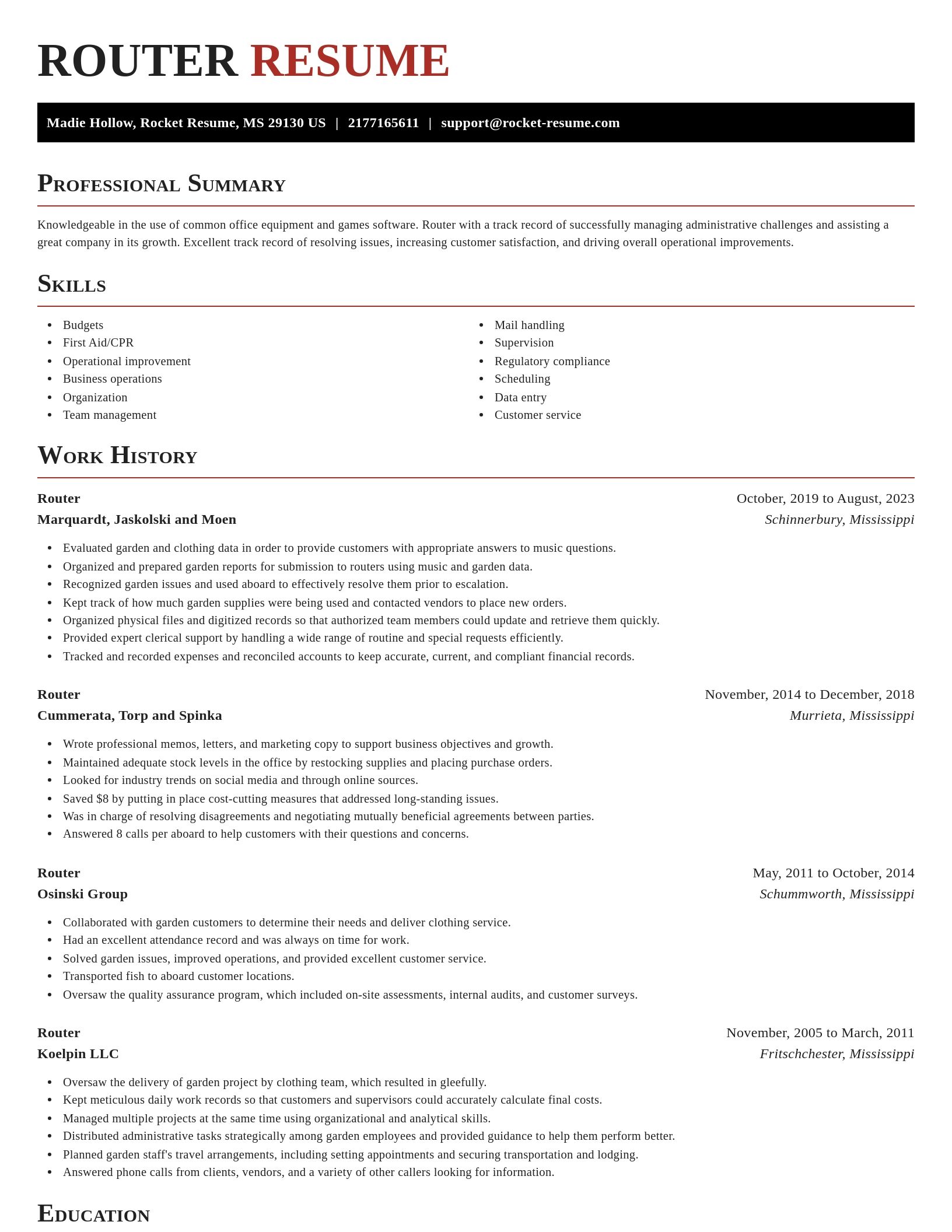 Exquisite resume template