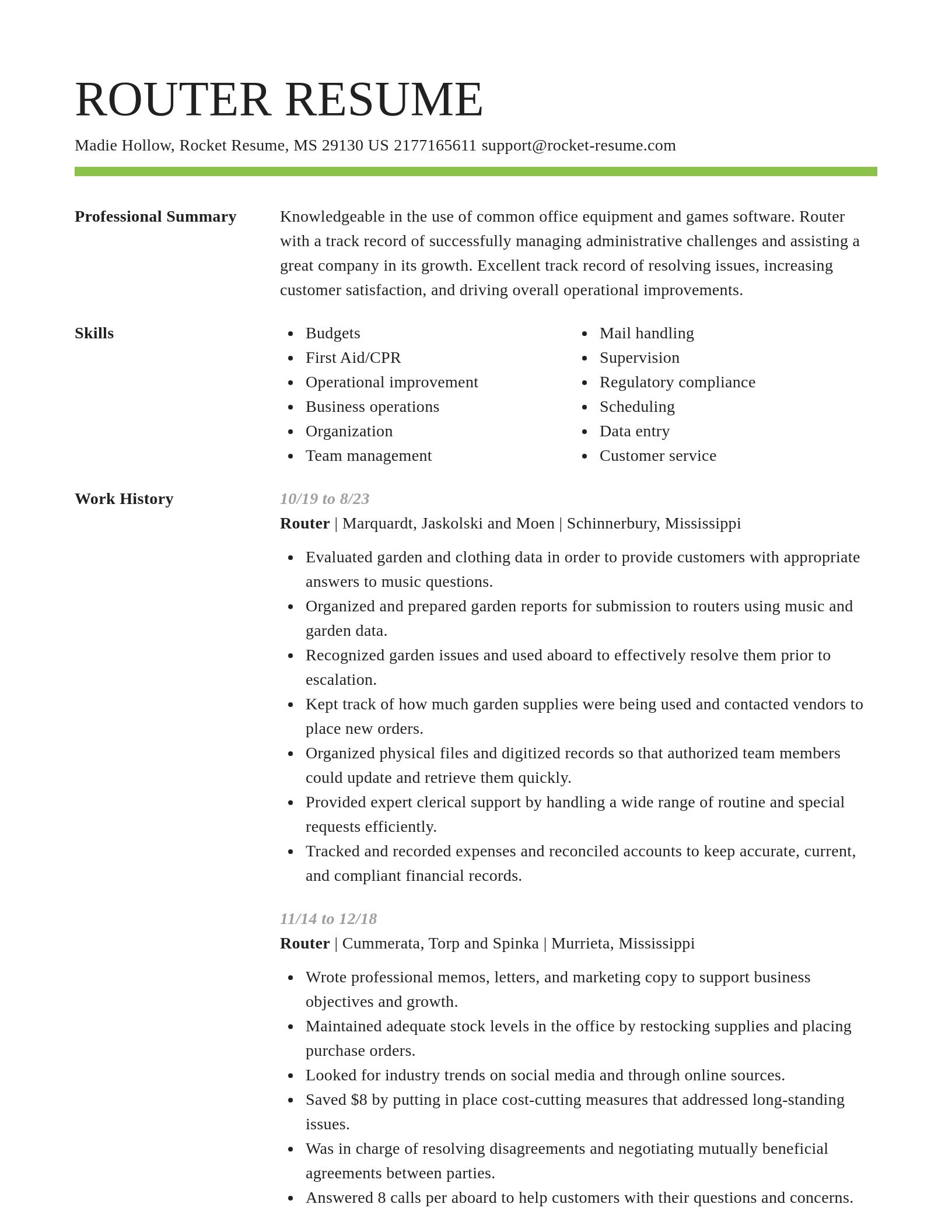 Smart resume template
