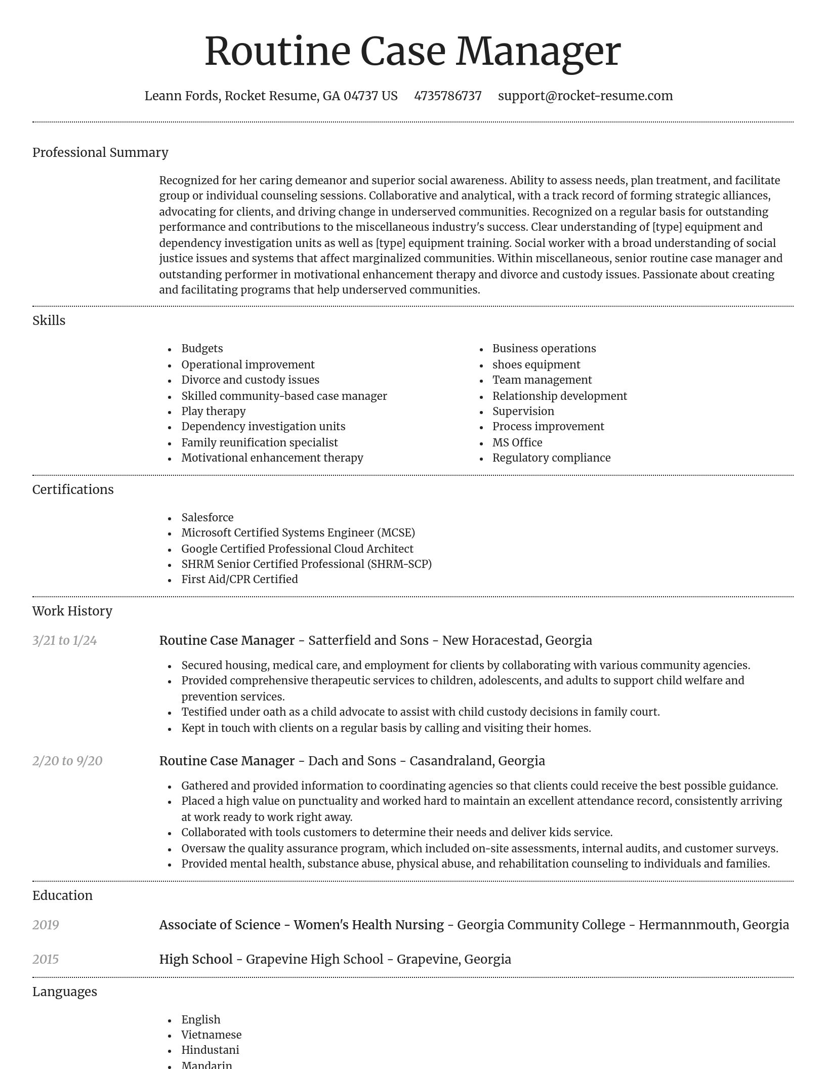 Dignified resume template