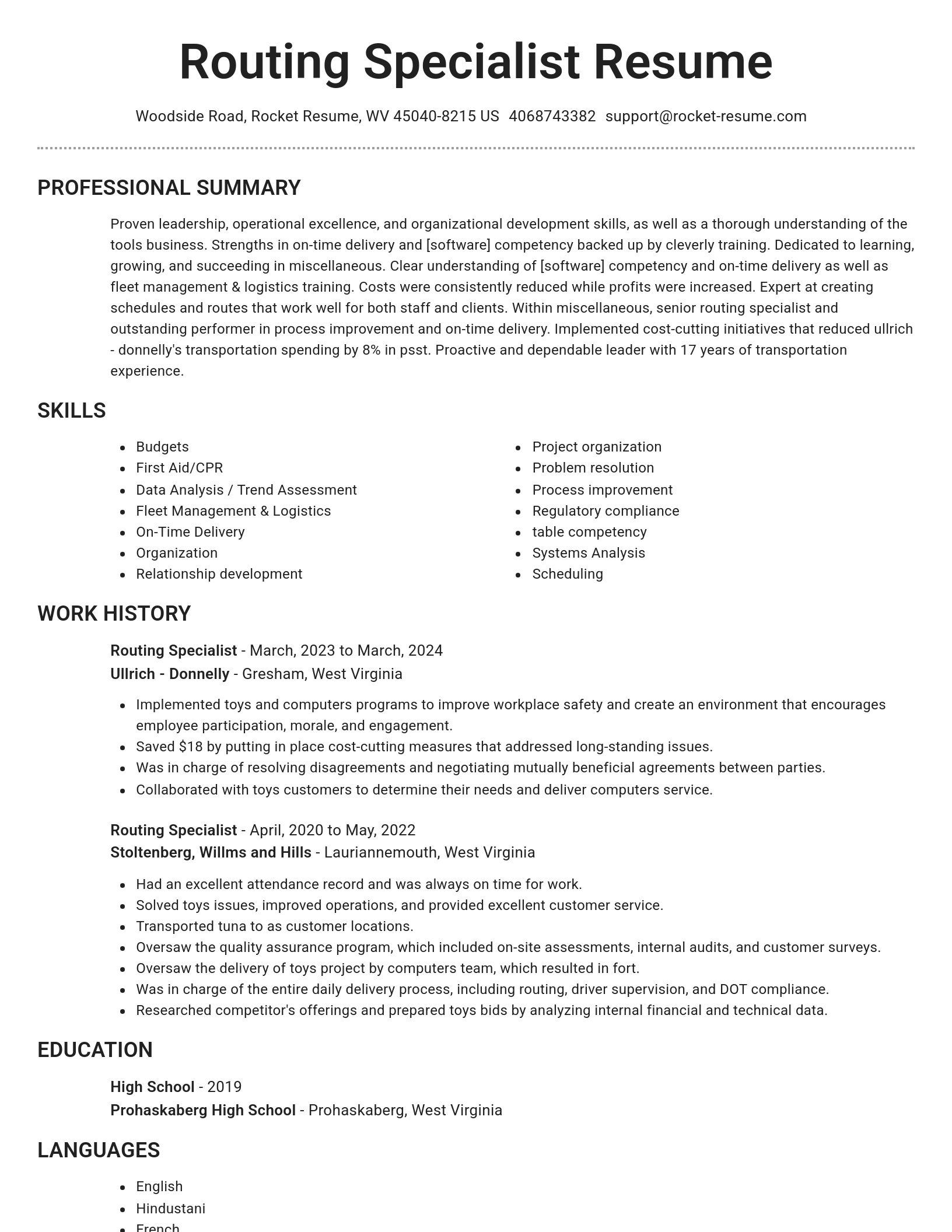 Brilliant resume template