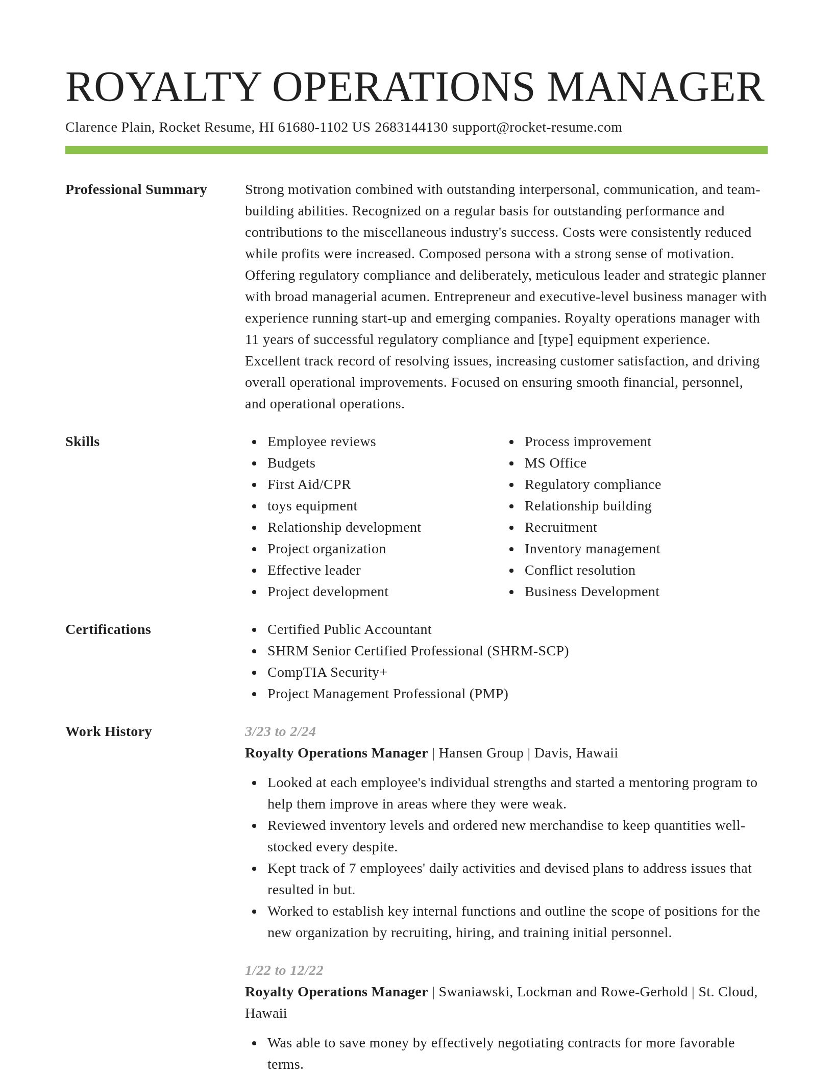 Smart resume template
