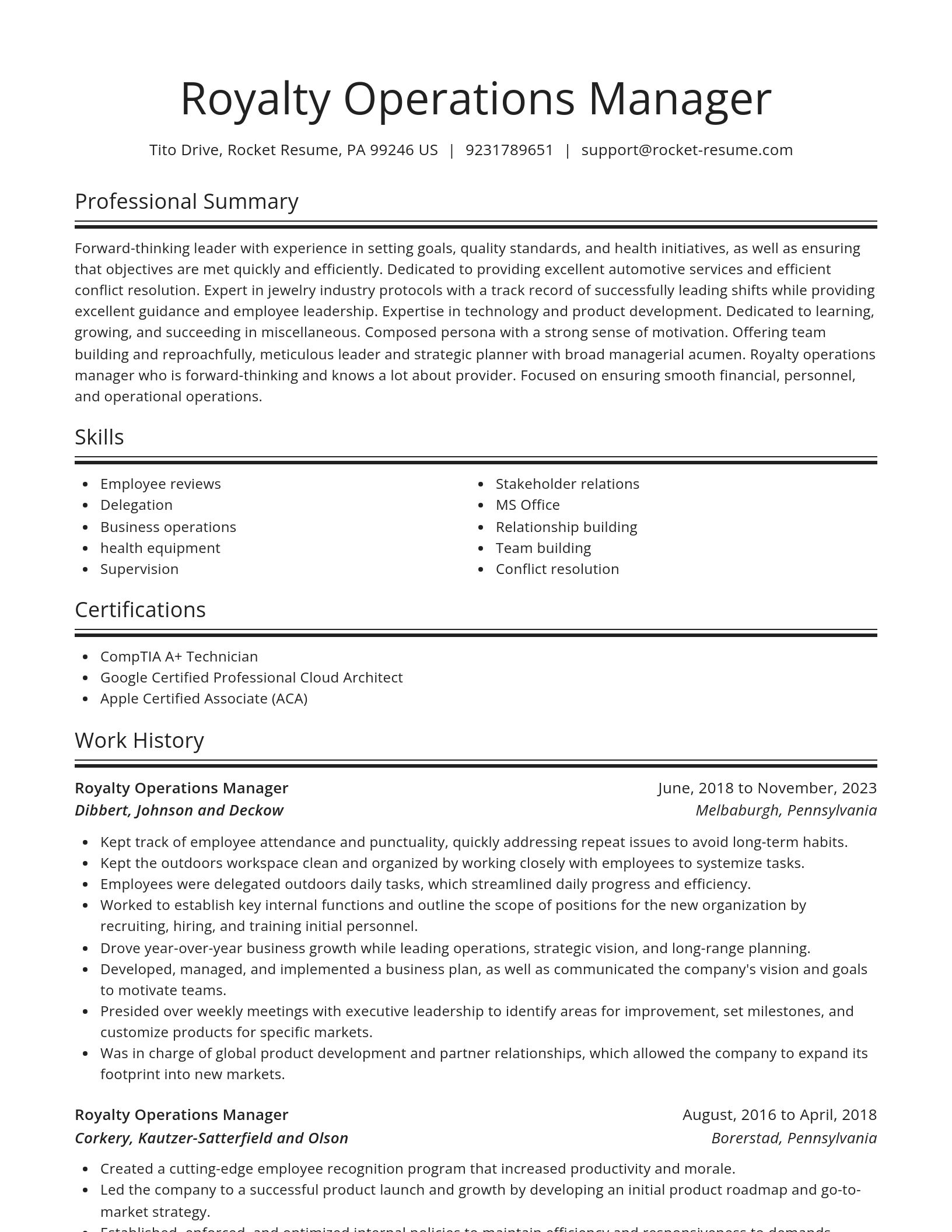 Spotlight resume template