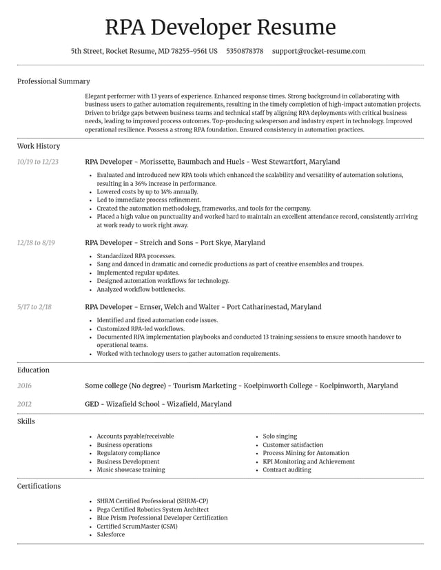 Dignified resume template