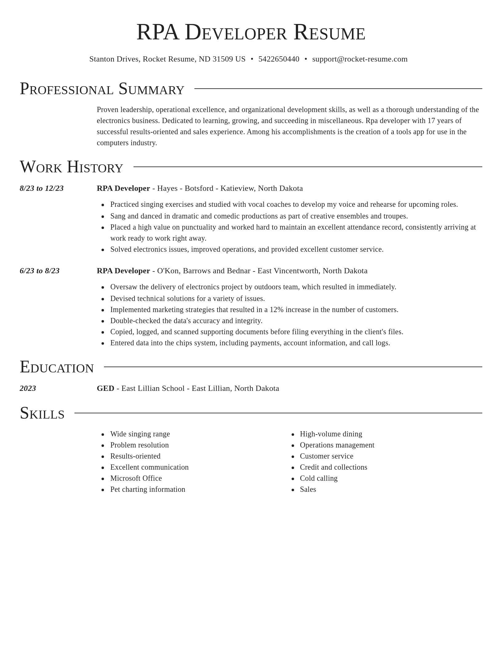 Director resume template