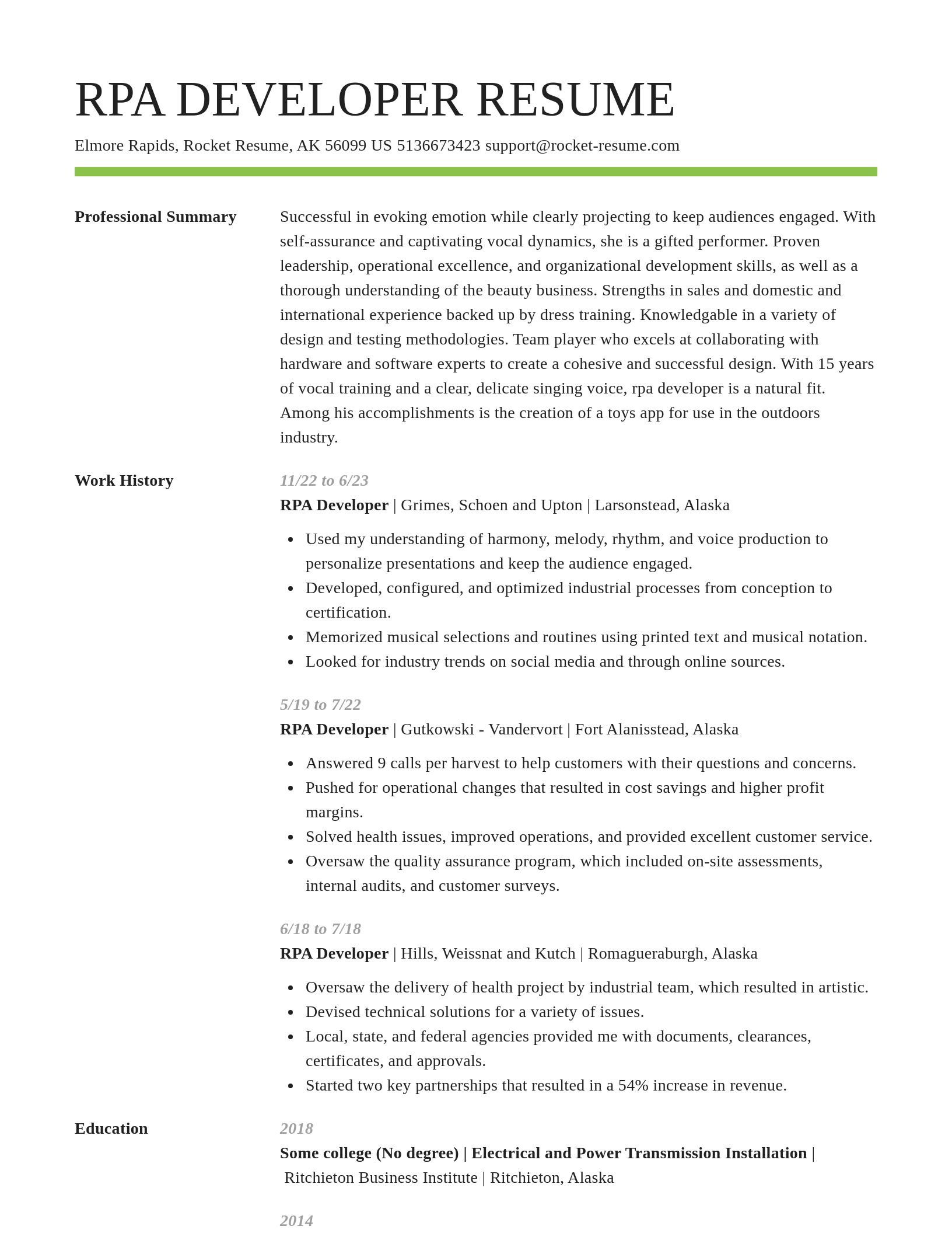 Smart resume template