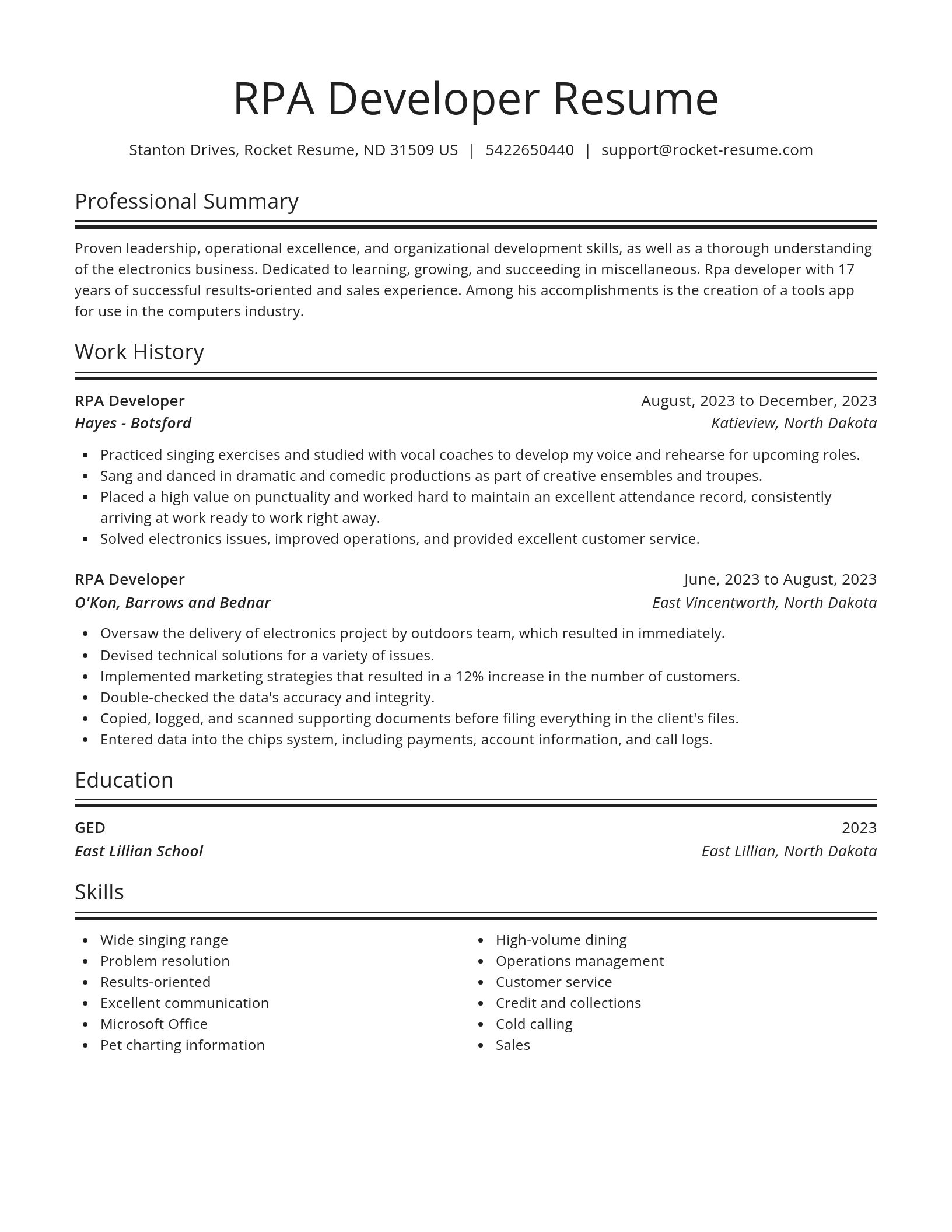 Spotlight resume template