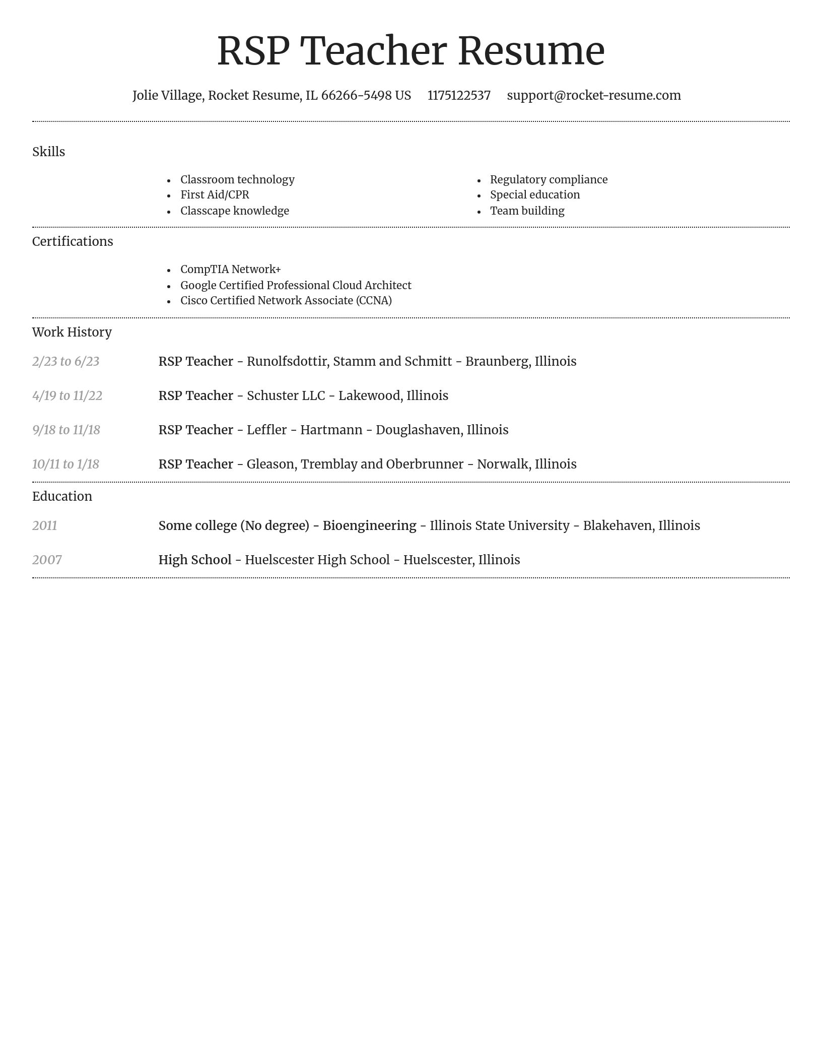 Dignified resume template