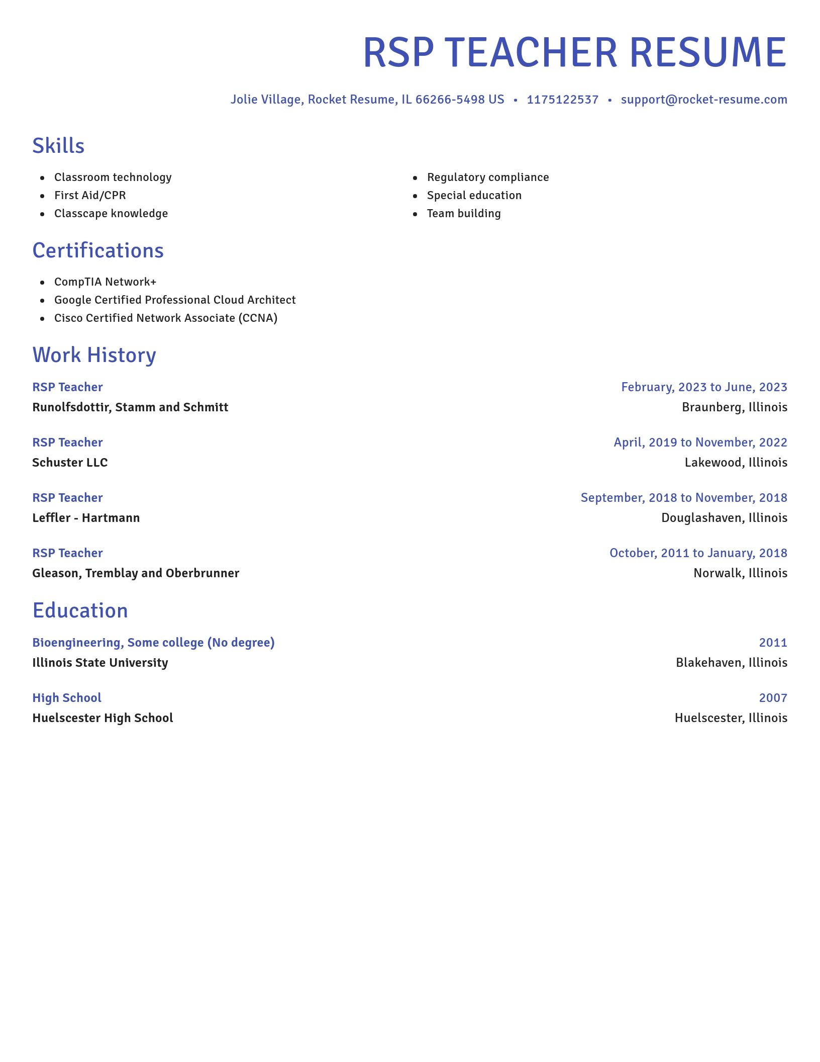 Novel resume template